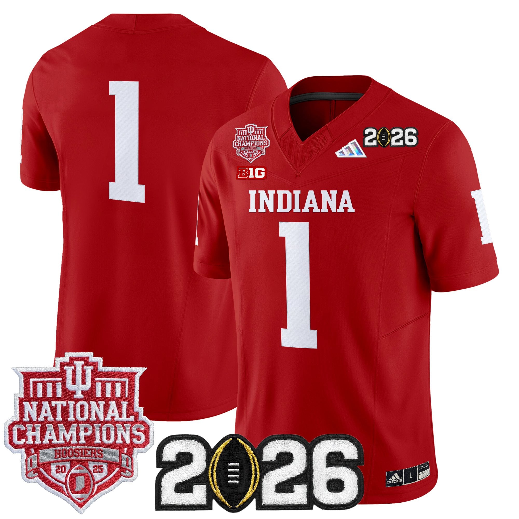 Men's Indiana Hoosiers 2025 National Champions & 2026 CFP Final Patch Vapor Limited Jersey - All Stitched