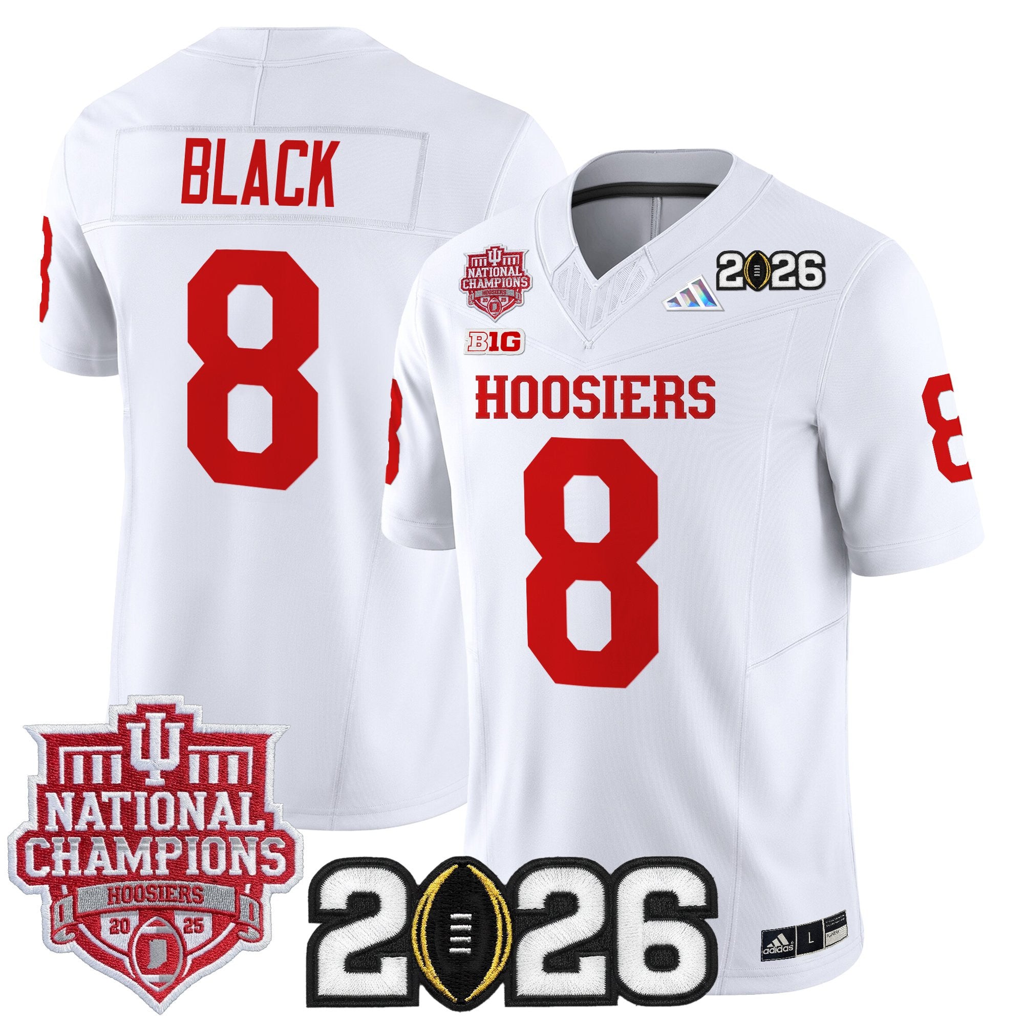 Men's Indiana Hoosiers 2025 National Champions & 2026 CFP Final Patch Vapor Limited Jersey - All Stitched