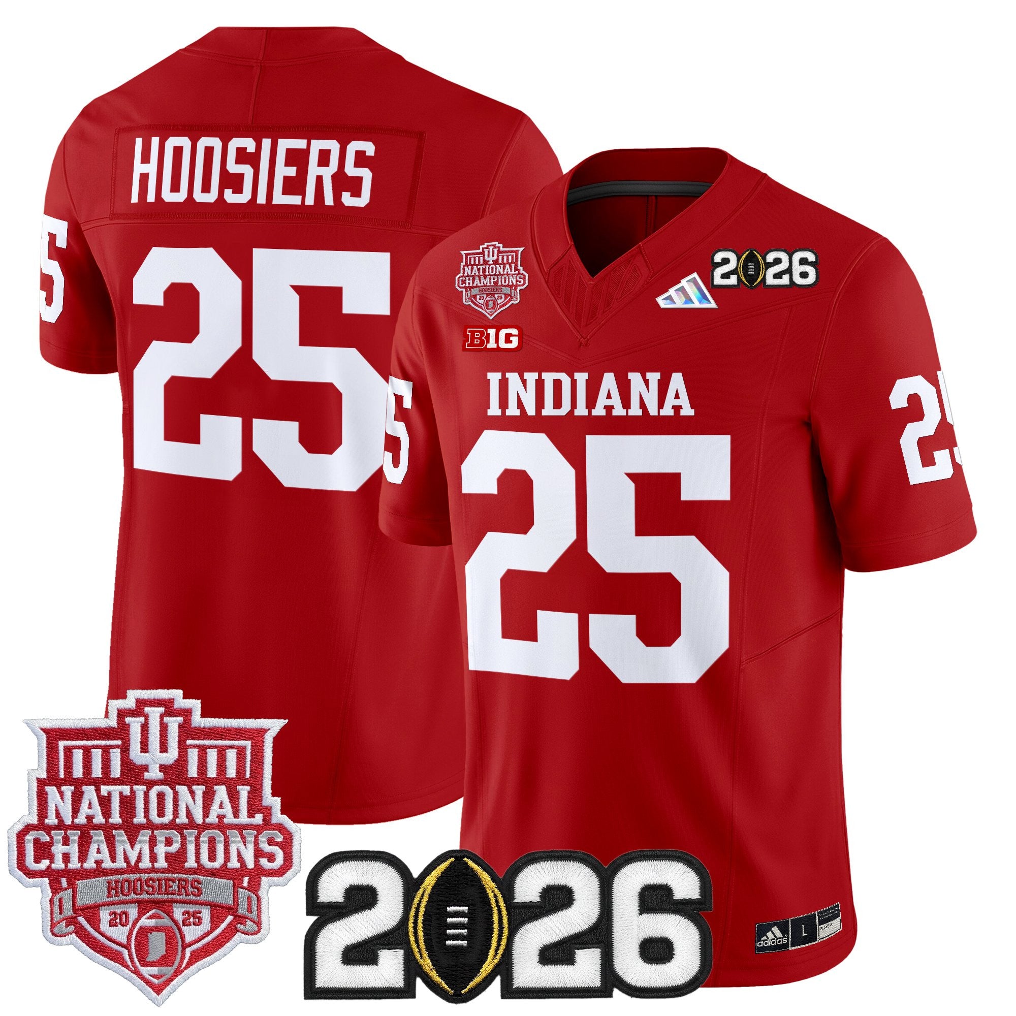 Men's Indiana Hoosiers 2025 National Champions & 2026 CFP Final Patch Vapor Limited Jersey - All Stitched
