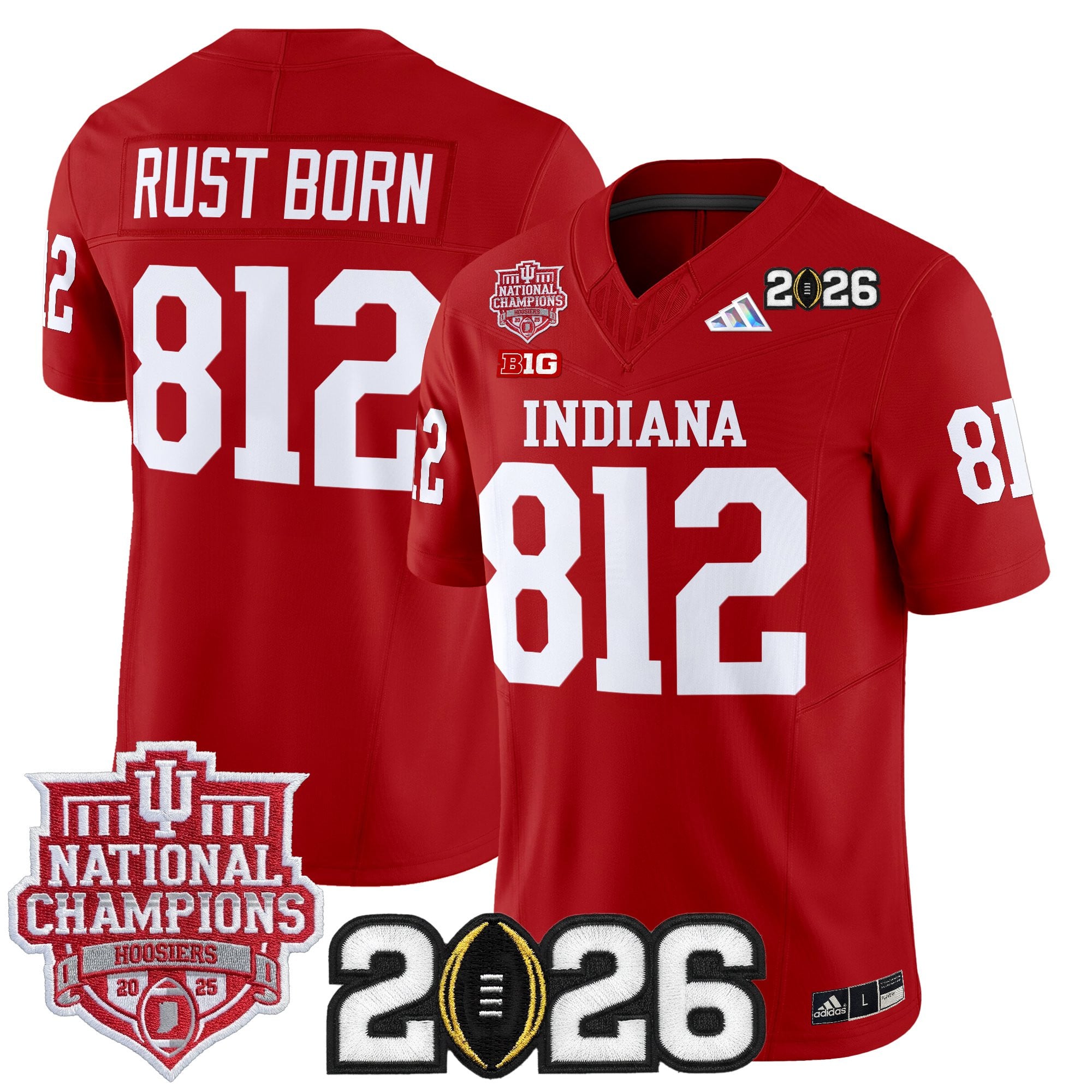 Men's Indiana Hoosiers 2025 National Champions & 2026 CFP Final Patch Vapor Limited Jersey - All Stitched