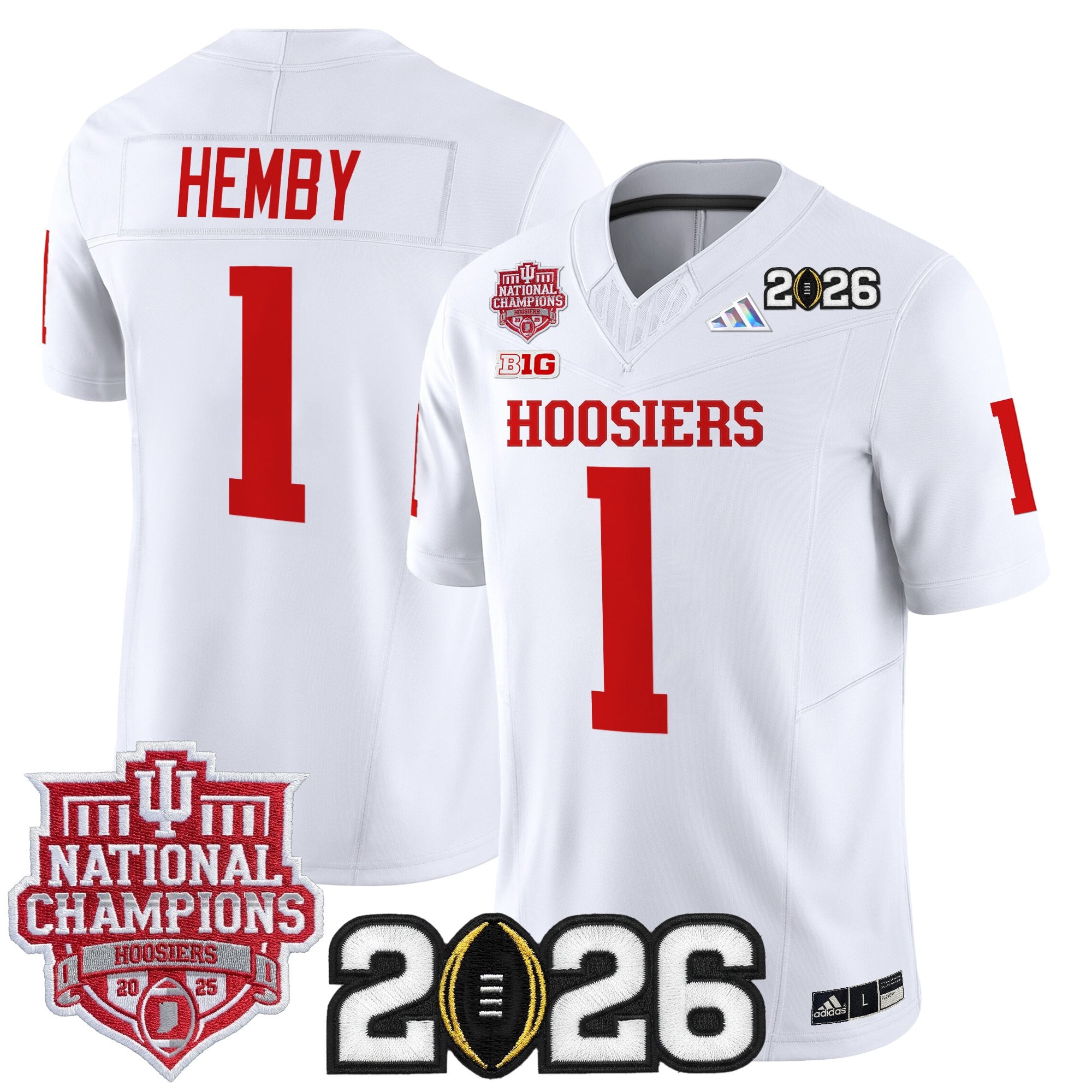 Men's Indiana Hoosiers 2025 National Champions & 2026 CFP Final Patch Vapor Limited Jersey - All Stitched