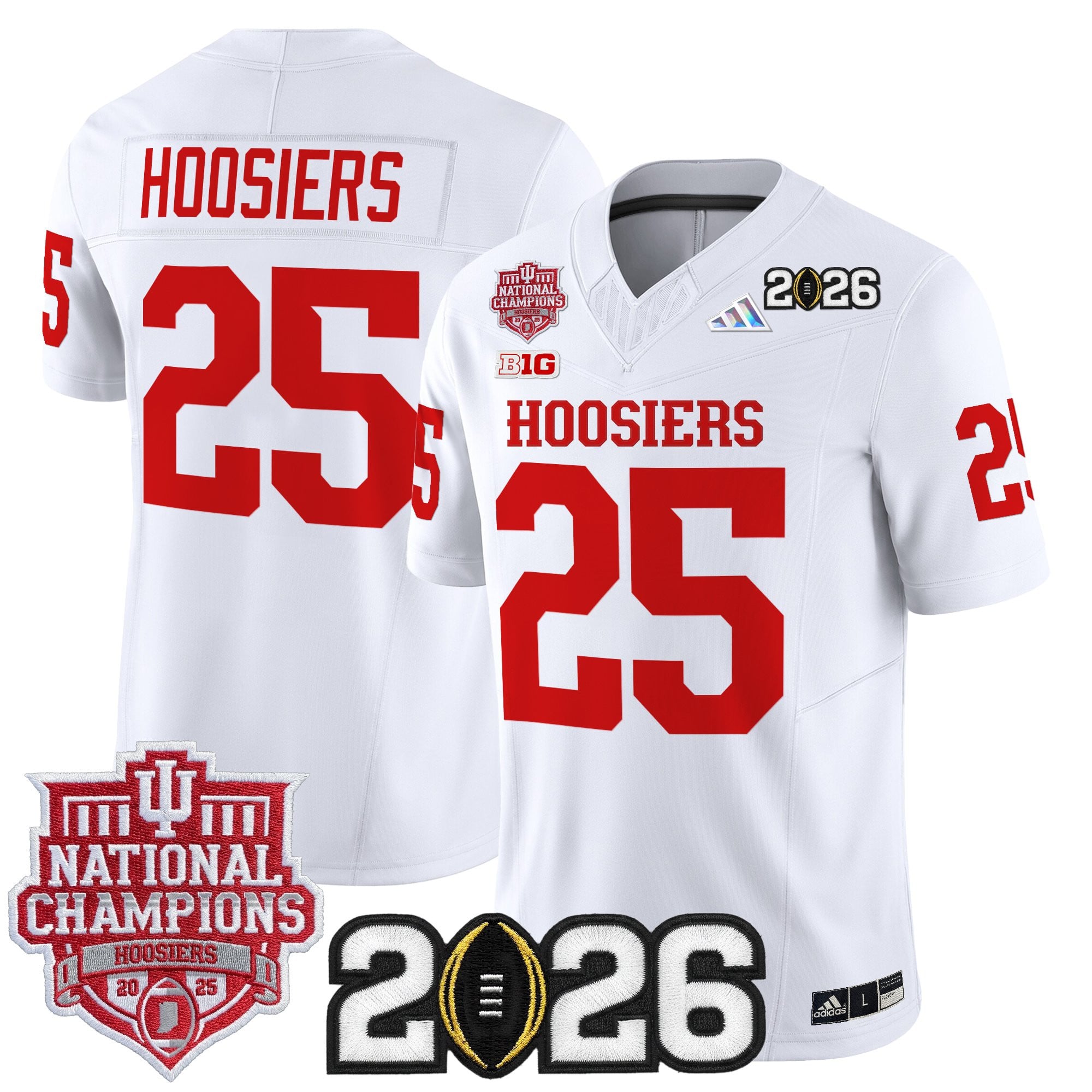 Men's Indiana Hoosiers 2025 National Champions & 2026 CFP Final Patch Vapor Limited Jersey - All Stitched
