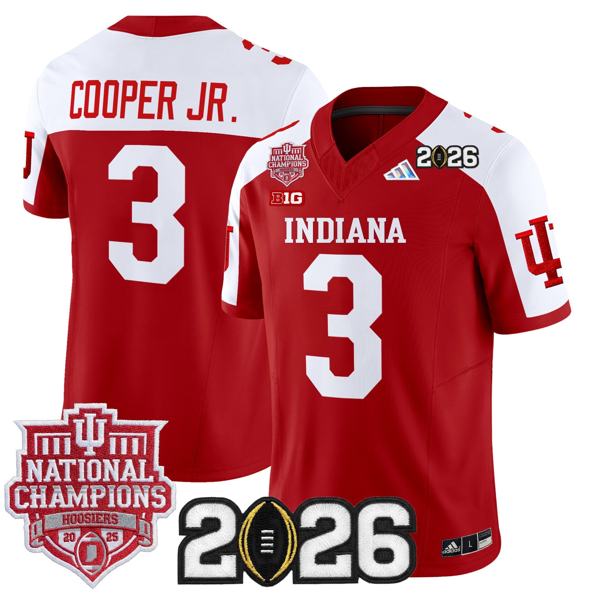 Men's Indiana Hoosiers 2025 National Champions & 2026 CFP Final Patch Vapor Limited Jersey - All Stitched