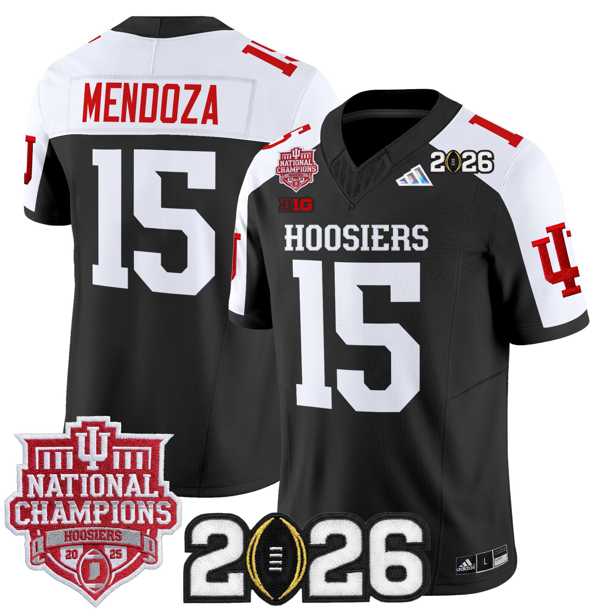 Men's Indiana Hoosiers 2025 National Champions & 2026 CFP Final Patch Vapor Limited Jersey - All Stitched