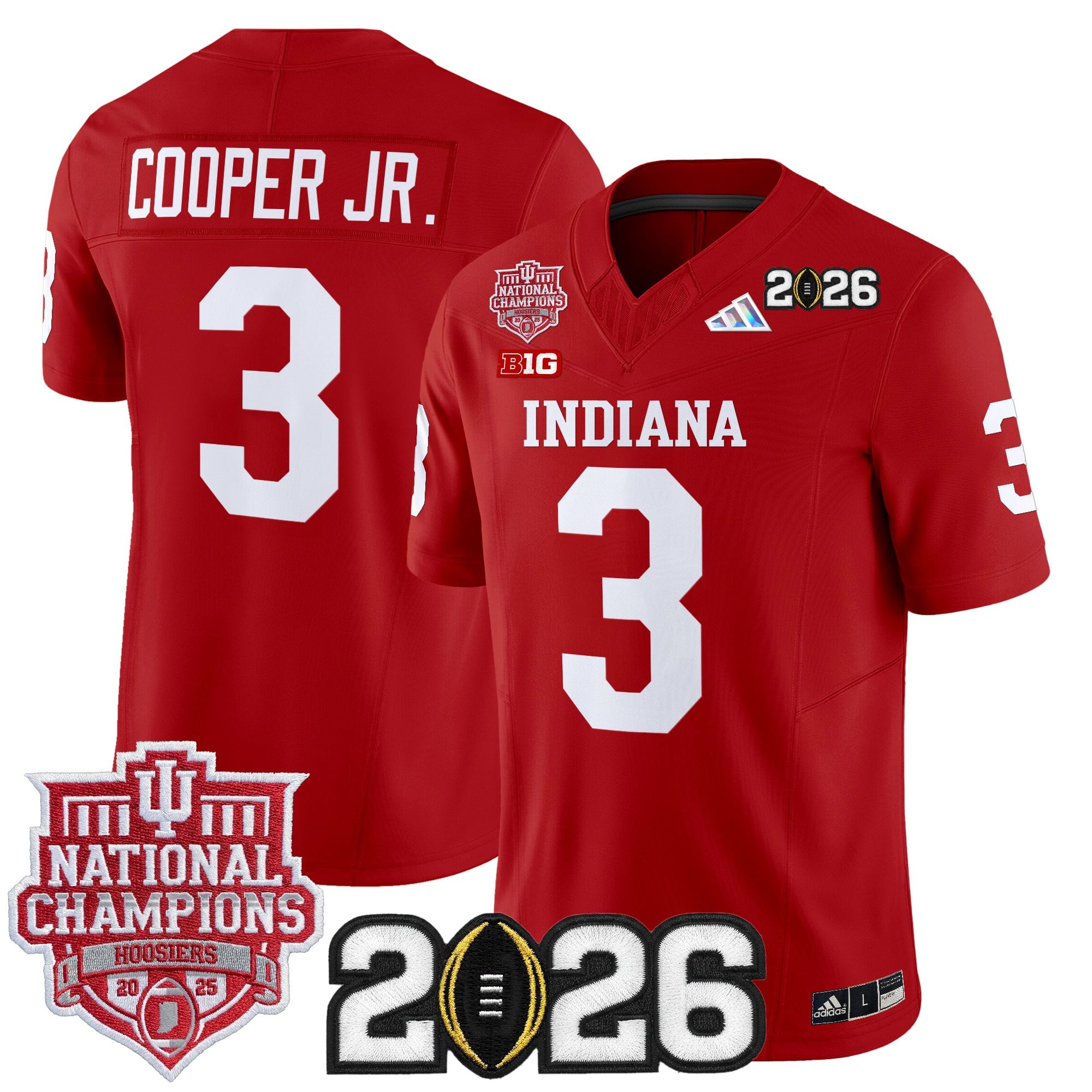 Men's Indiana Hoosiers 2025 National Champions & 2026 CFP Final Patch Vapor Limited Jersey - All Stitched