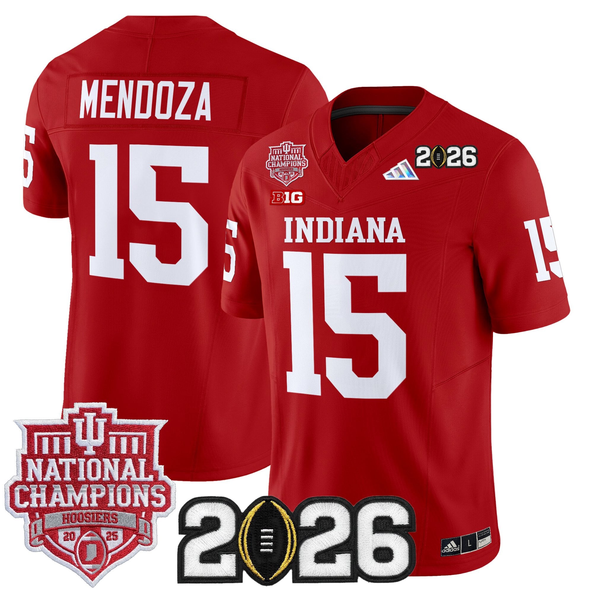 Men's Indiana Hoosiers 2025 National Champions & 2026 CFP Final Patch Vapor Limited Jersey - All Stitched