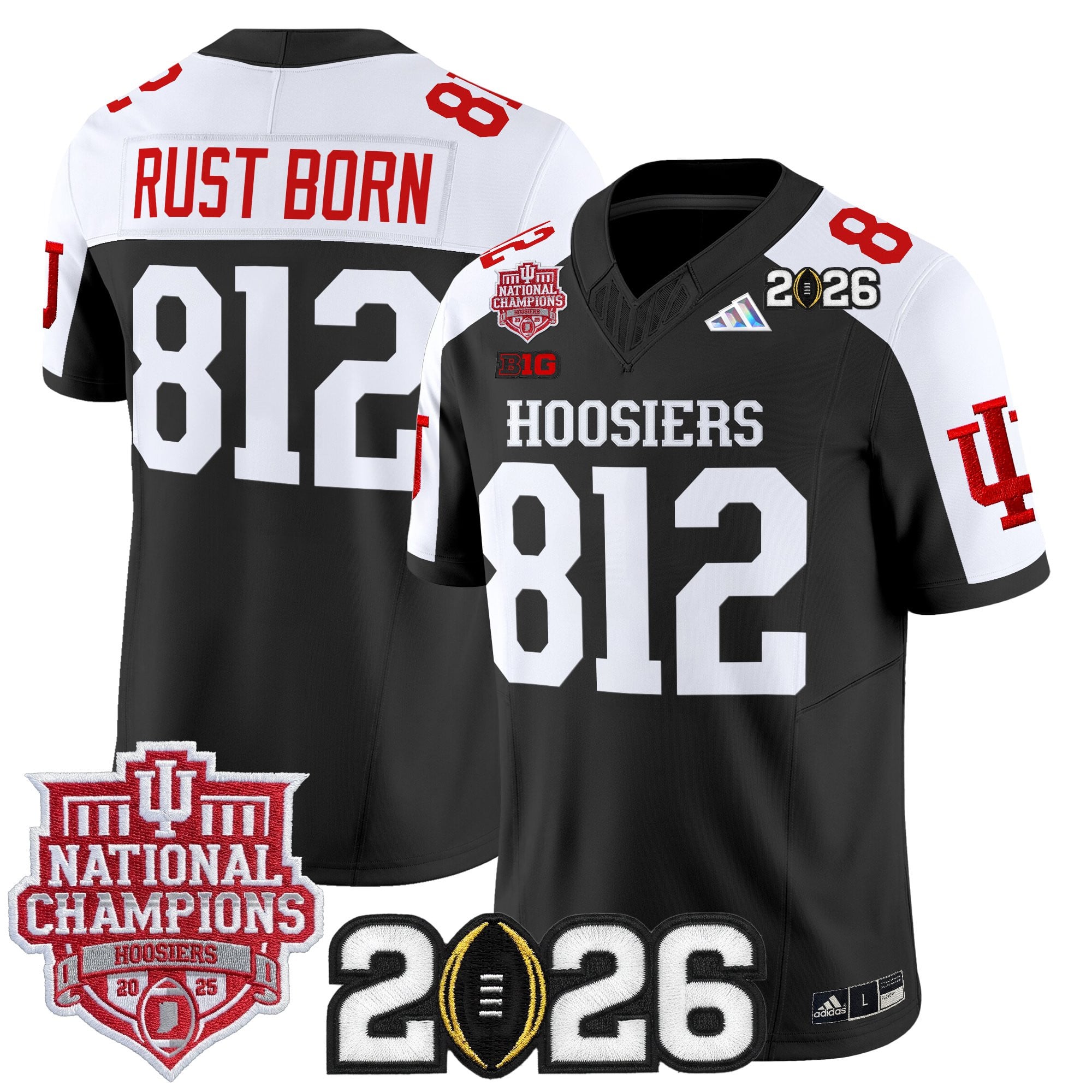 Men's Indiana Hoosiers 2025 National Champions & 2026 CFP Final Patch Vapor Limited Jersey - All Stitched