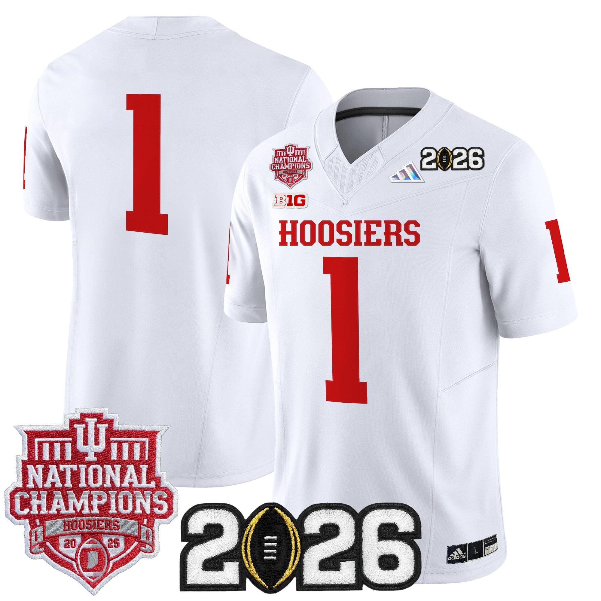 Men's Indiana Hoosiers 2025 National Champions & 2026 CFP Final Patch Vapor Limited Jersey - All Stitched