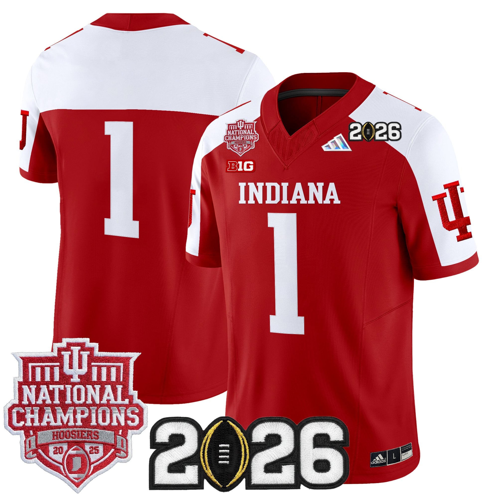 Men's Indiana Hoosiers 2025 National Champions & 2026 CFP Final Patch Vapor Limited Jersey - All Stitched