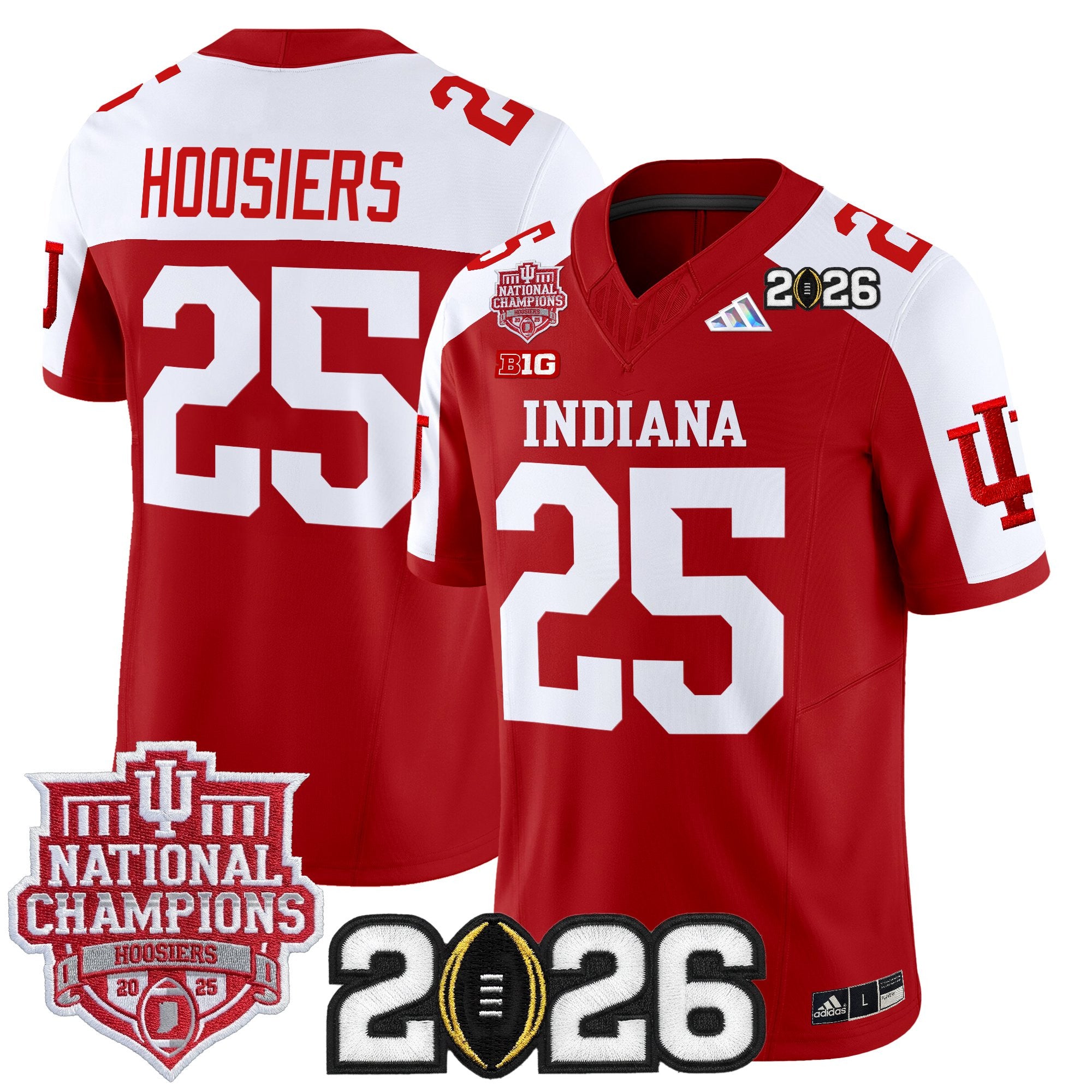 Men's Indiana Hoosiers 2025 National Champions & 2026 CFP Final Patch Vapor Limited Jersey - All Stitched