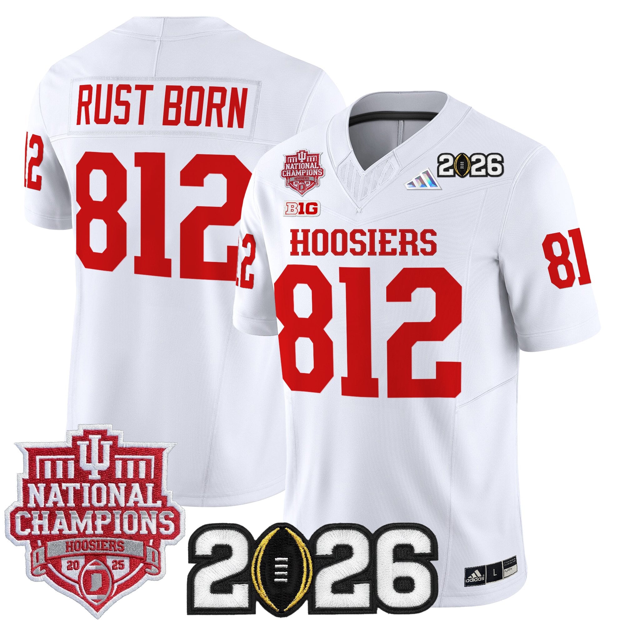 Men's Indiana Hoosiers 2025 National Champions & 2026 CFP Final Patch Vapor Limited Jersey - All Stitched