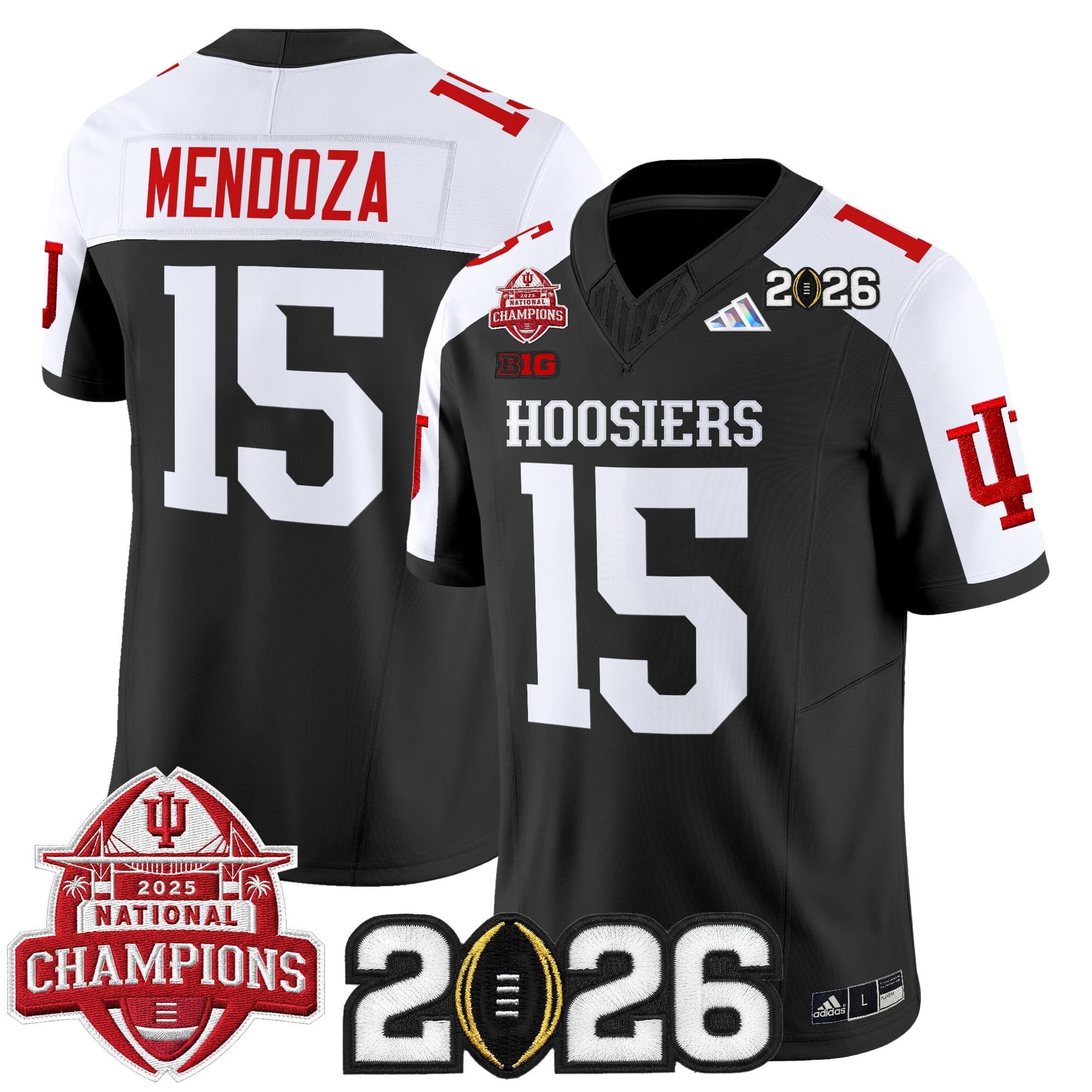 Men's Indiana Hoosiers 2025 National Champions & 2026 CFP Final Patch Vapor Limited Jersey V2 - All Stitched