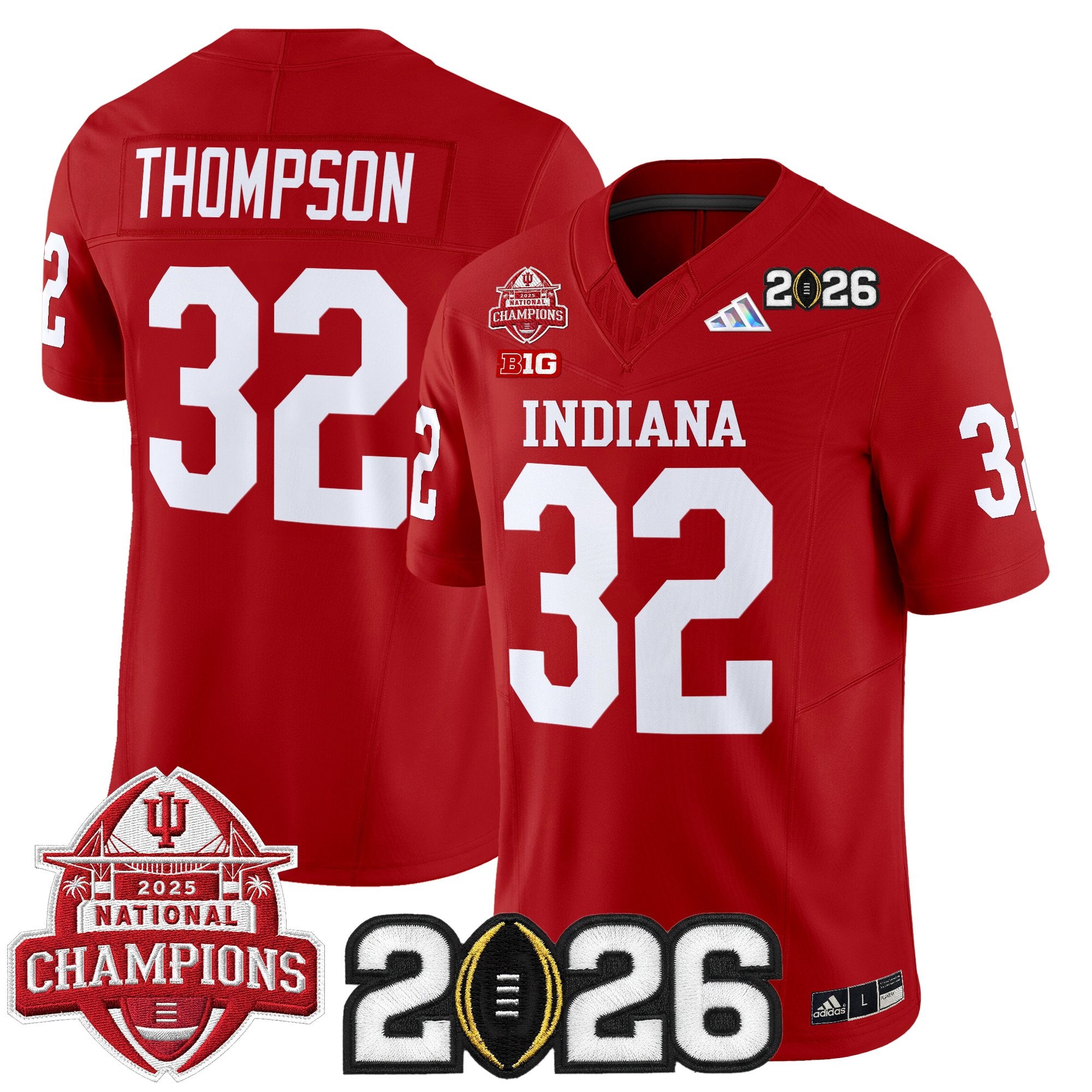Men's Indiana Hoosiers 2025 National Champions & 2026 CFP Final Patch Vapor Limited Jersey V2 - All Stitched