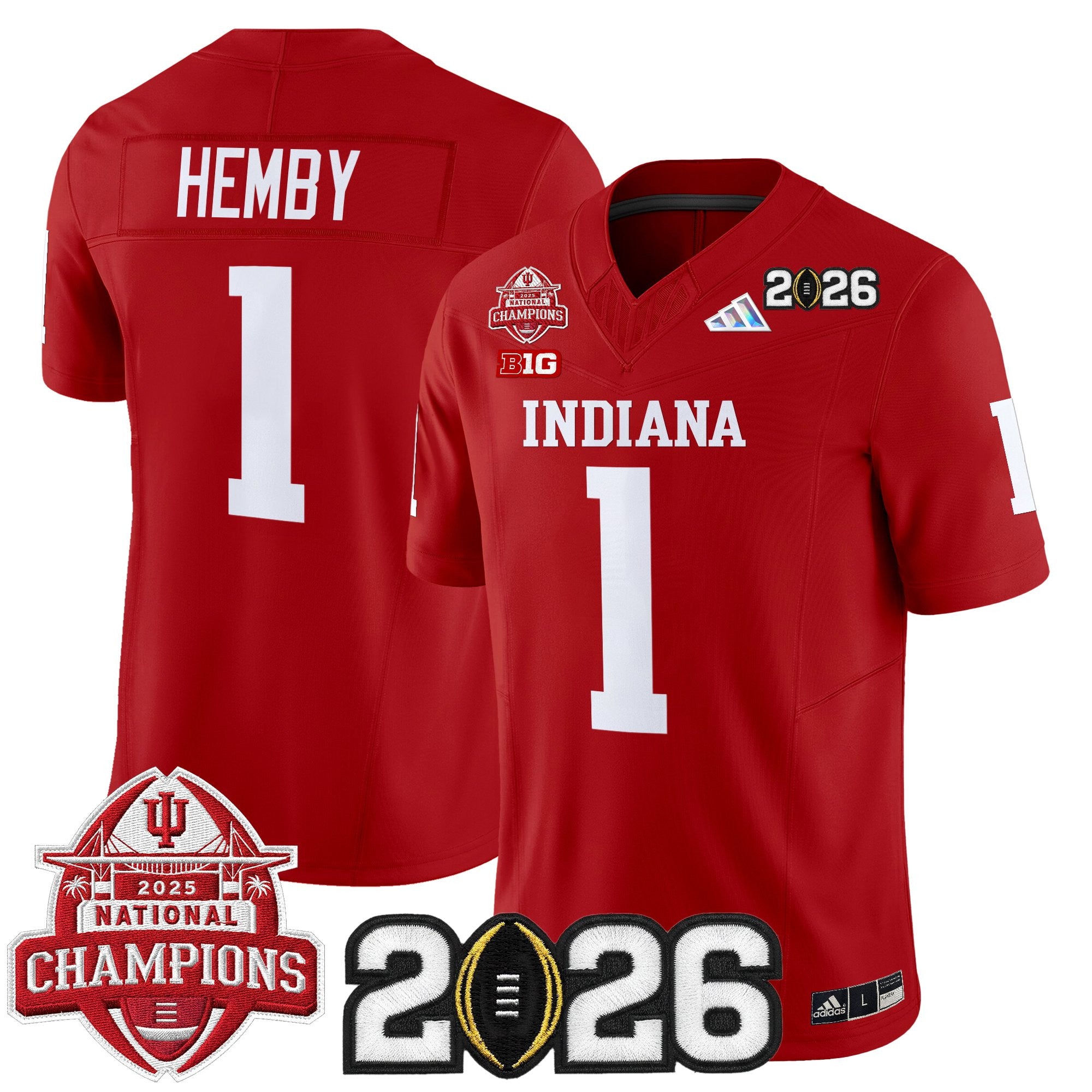 Men's Indiana Hoosiers 2025 National Champions & 2026 CFP Final Patch Vapor Limited Jersey V2 - All Stitched