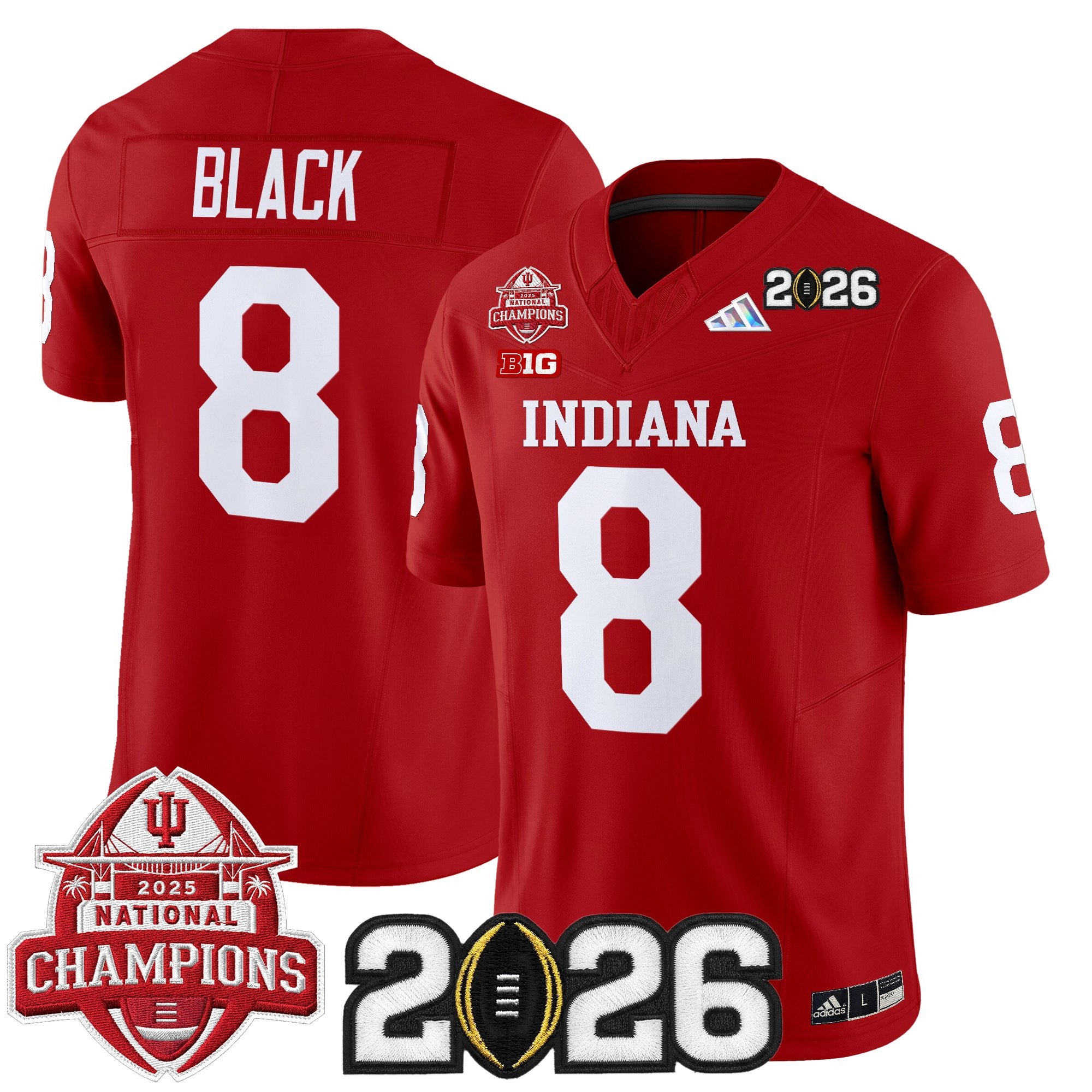 Men's Indiana Hoosiers 2025 National Champions & 2026 CFP Final Patch Vapor Limited Jersey V2 - All Stitched