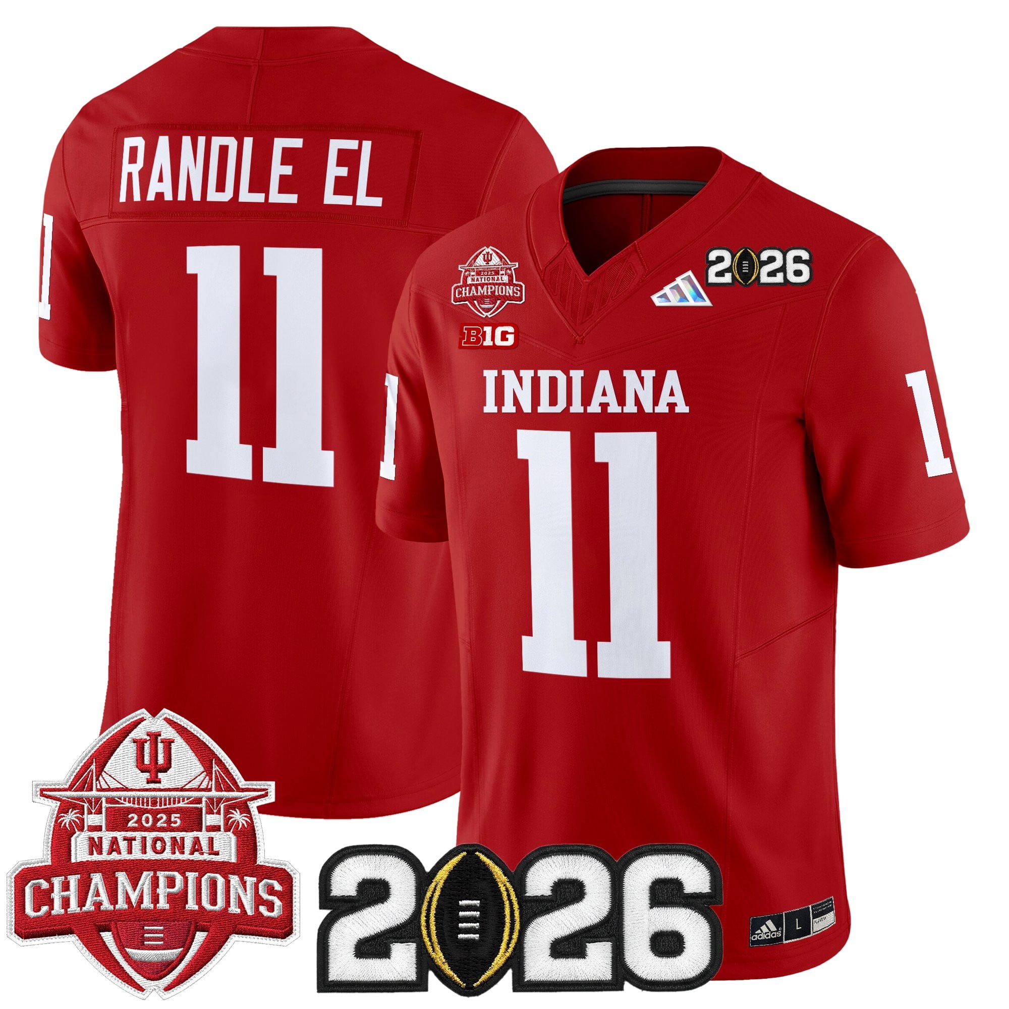 Men's Indiana Hoosiers 2025 National Champions & 2026 CFP Final Patch Vapor Limited Jersey V2 - All Stitched