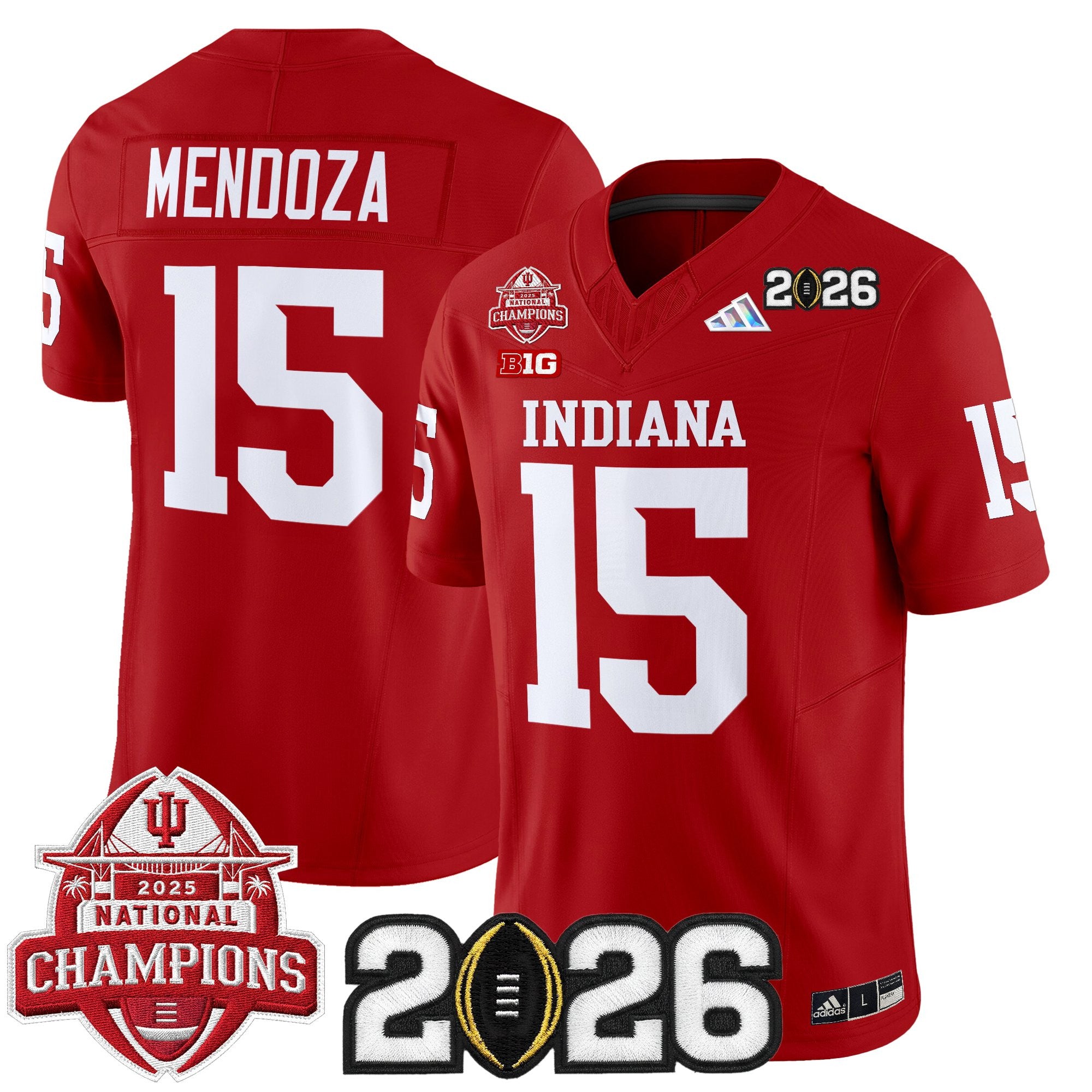 Men's Indiana Hoosiers 2025 National Champions & 2026 CFP Final Patch Vapor Limited Jersey V2 - All Stitched