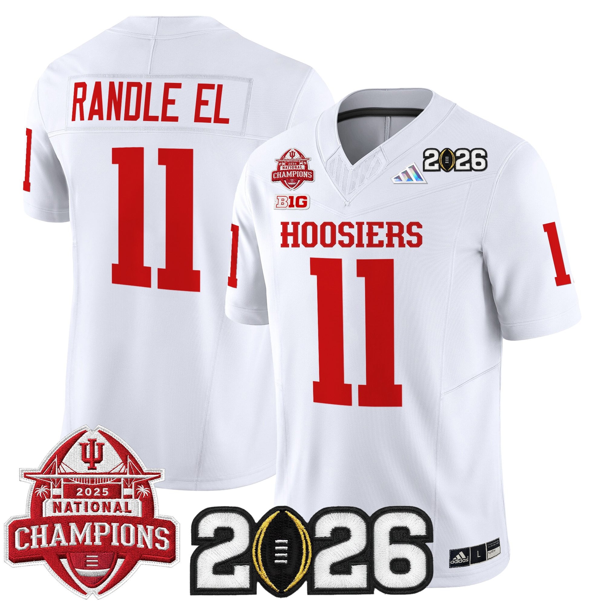 Men's Indiana Hoosiers 2025 National Champions & 2026 CFP Final Patch Vapor Limited Jersey V2 - All Stitched