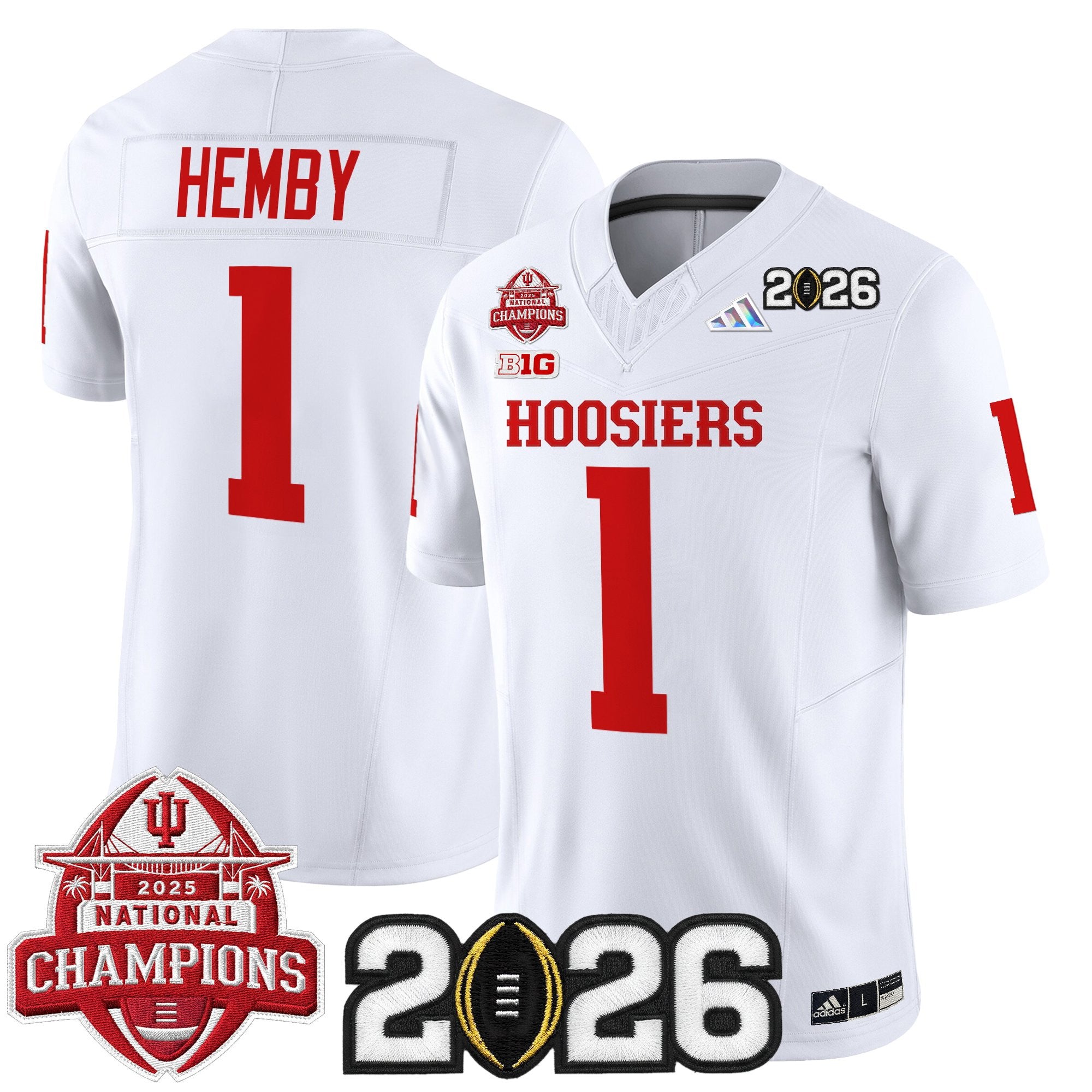 Men's Indiana Hoosiers 2025 National Champions & 2026 CFP Final Patch Vapor Limited Jersey V2 - All Stitched