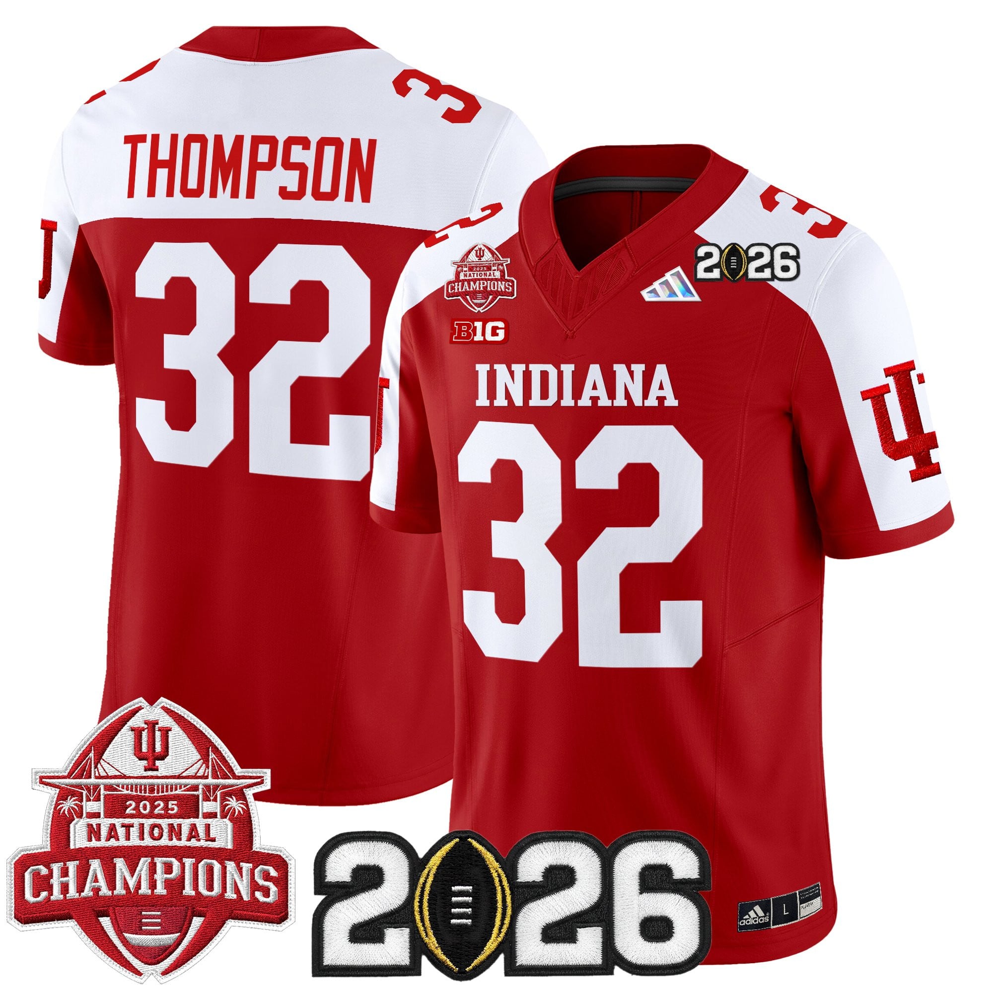 Men's Indiana Hoosiers 2025 National Champions & 2026 CFP Final Patch Vapor Limited Jersey V2 - All Stitched
