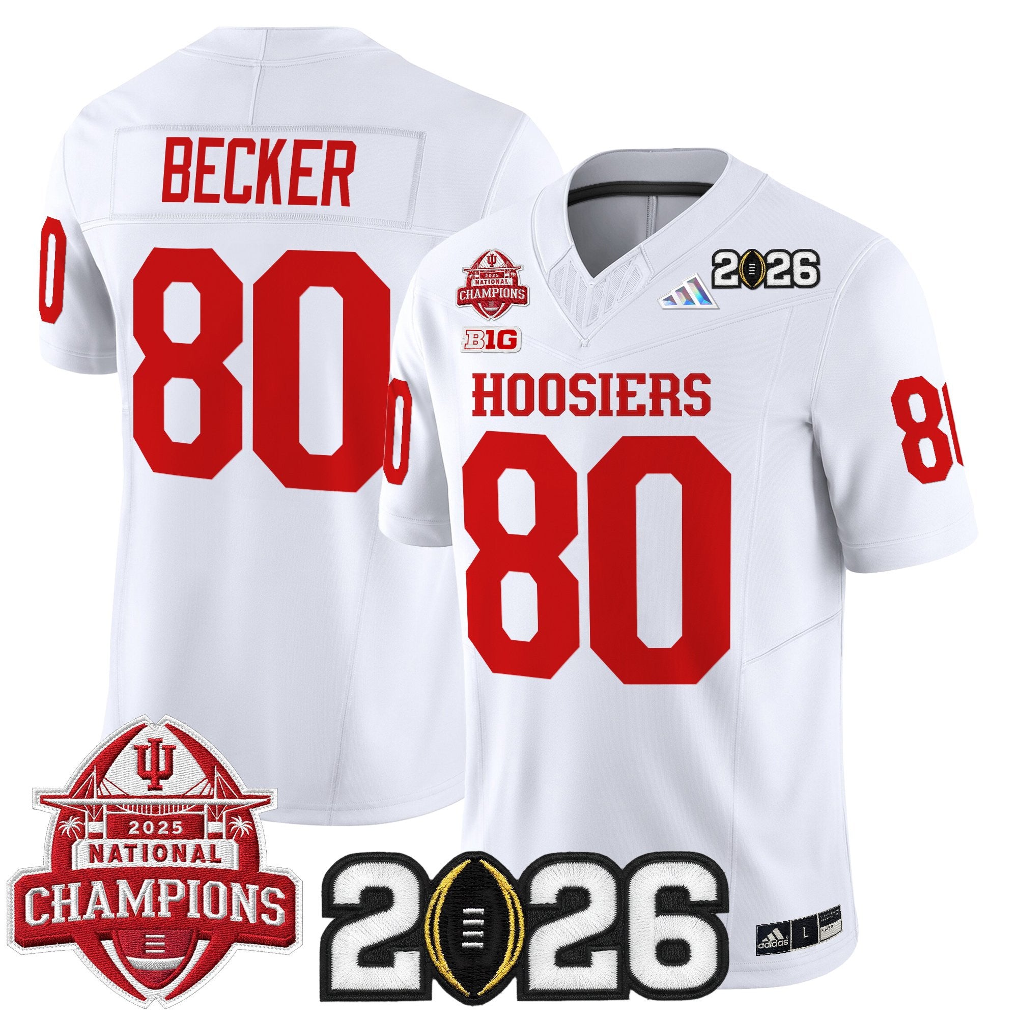 Men's Indiana Hoosiers 2025 National Champions & 2026 CFP Final Patch Vapor Limited Jersey V2 - All Stitched