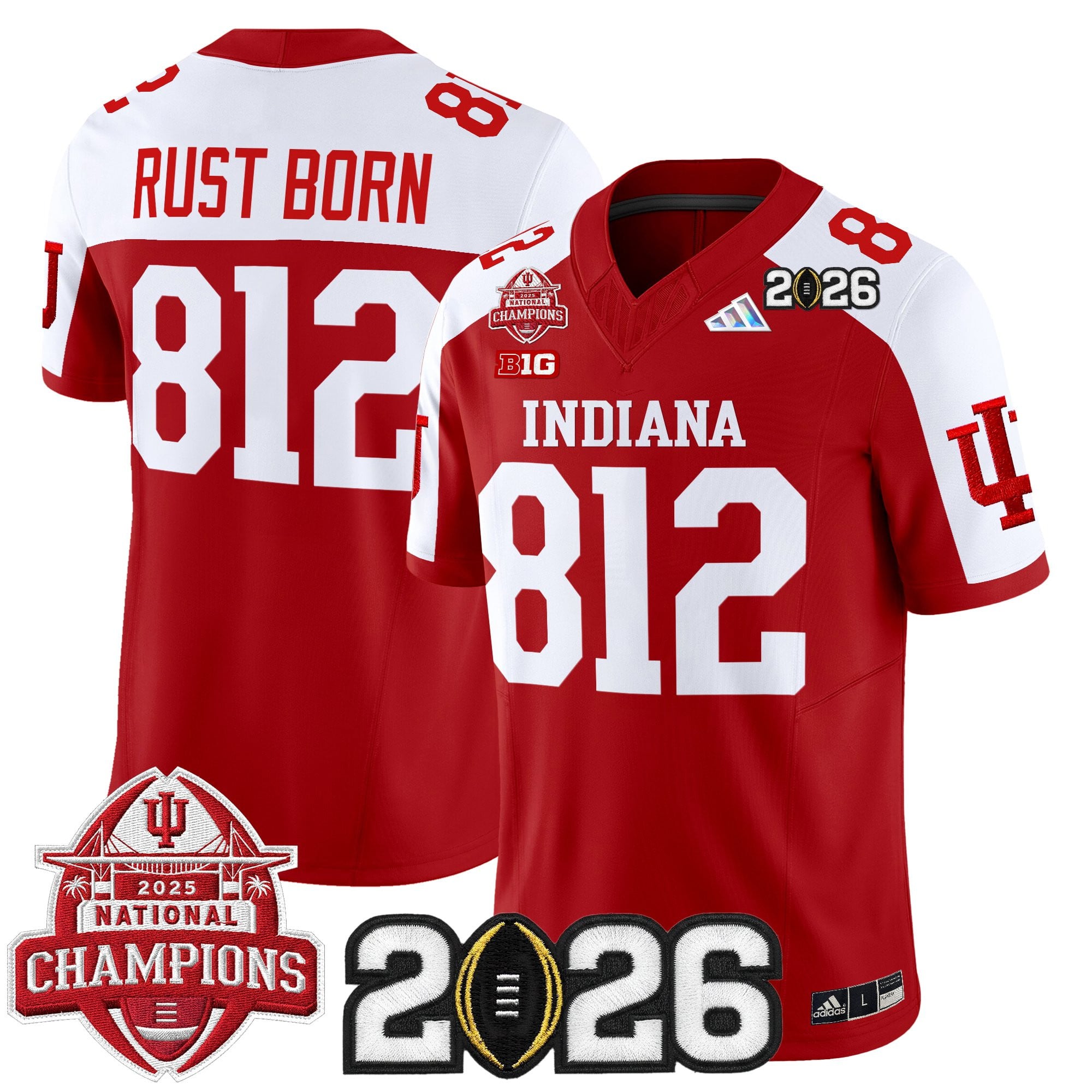 Men's Indiana Hoosiers 2025 National Champions & 2026 CFP Final Patch Vapor Limited Jersey V2 - All Stitched