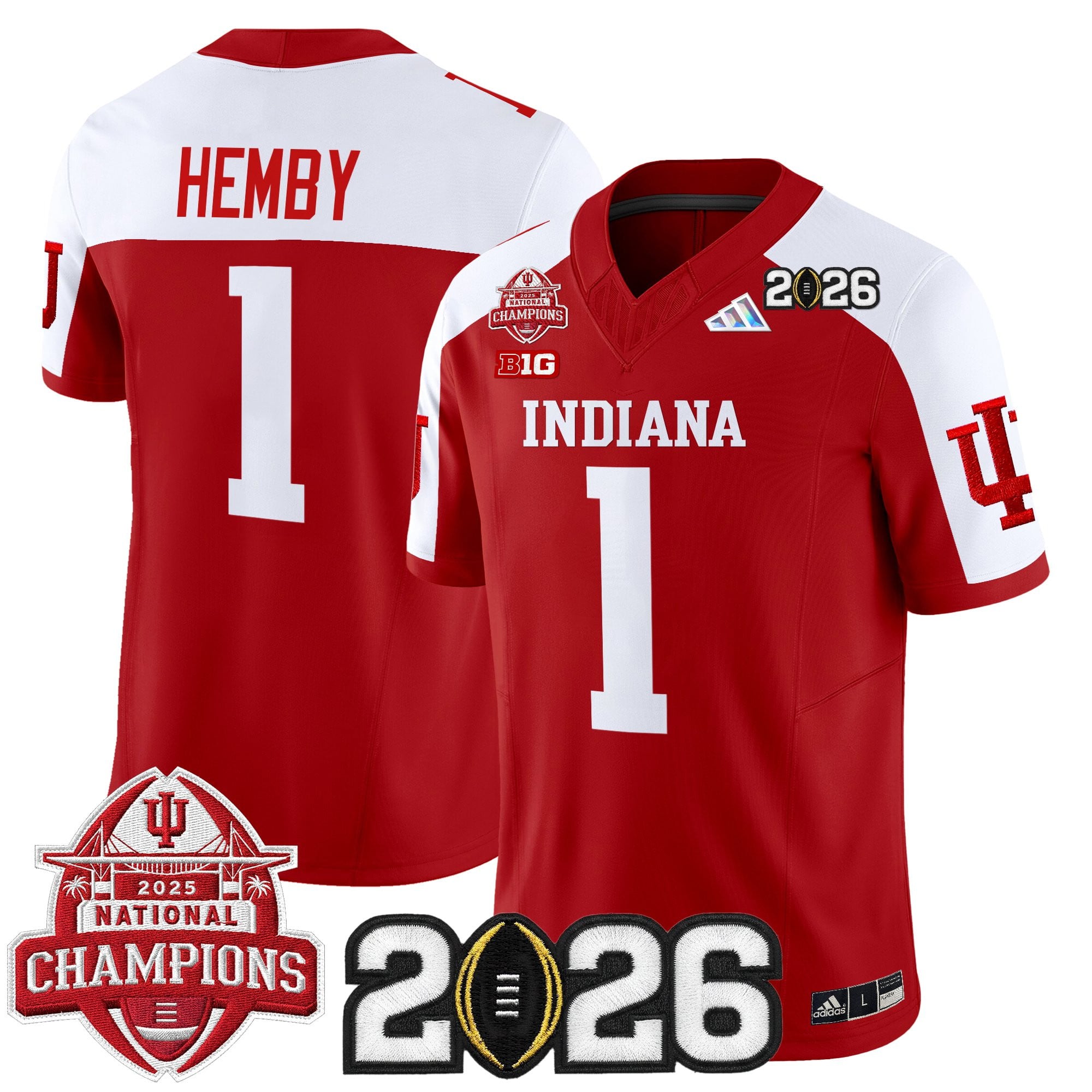 Men's Indiana Hoosiers 2025 National Champions & 2026 CFP Final Patch Vapor Limited Jersey V2 - All Stitched