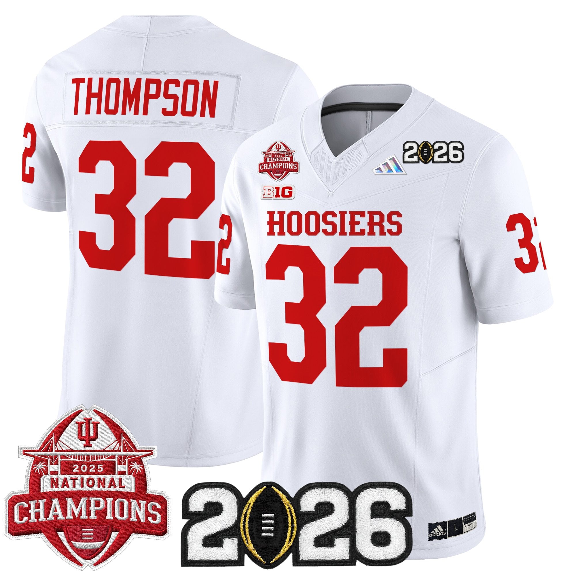 Men's Indiana Hoosiers 2025 National Champions & 2026 CFP Final Patch Vapor Limited Jersey V2 - All Stitched