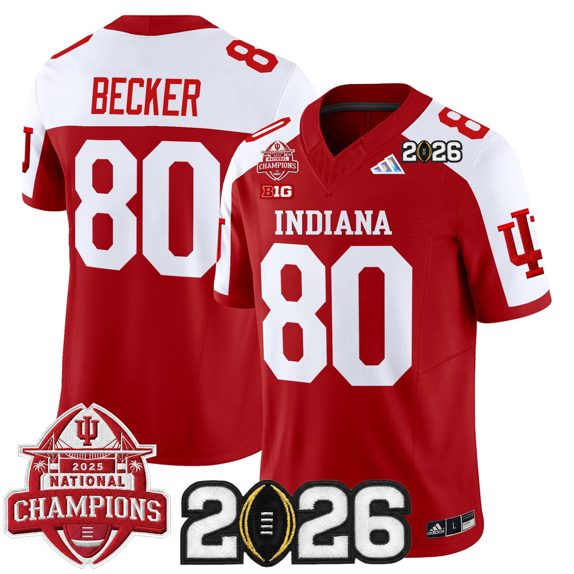 Men's Indiana Hoosiers 2025 National Champions & 2026 CFP Final Patch Vapor Limited Jersey V2 - All Stitched