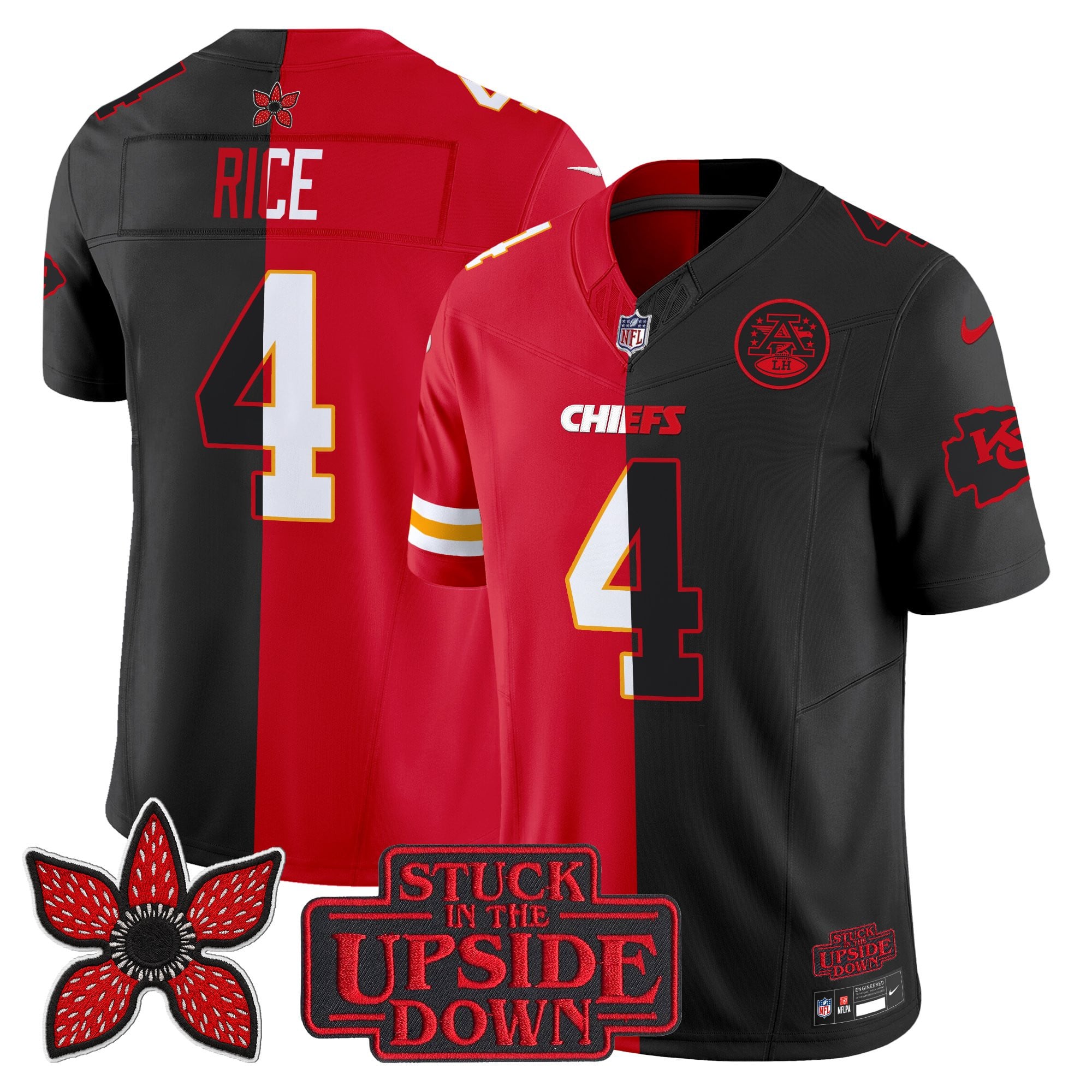Men's Kansas City Chiefs 'Upside Down Edition' Vapor Limited Jersey - All Stitched