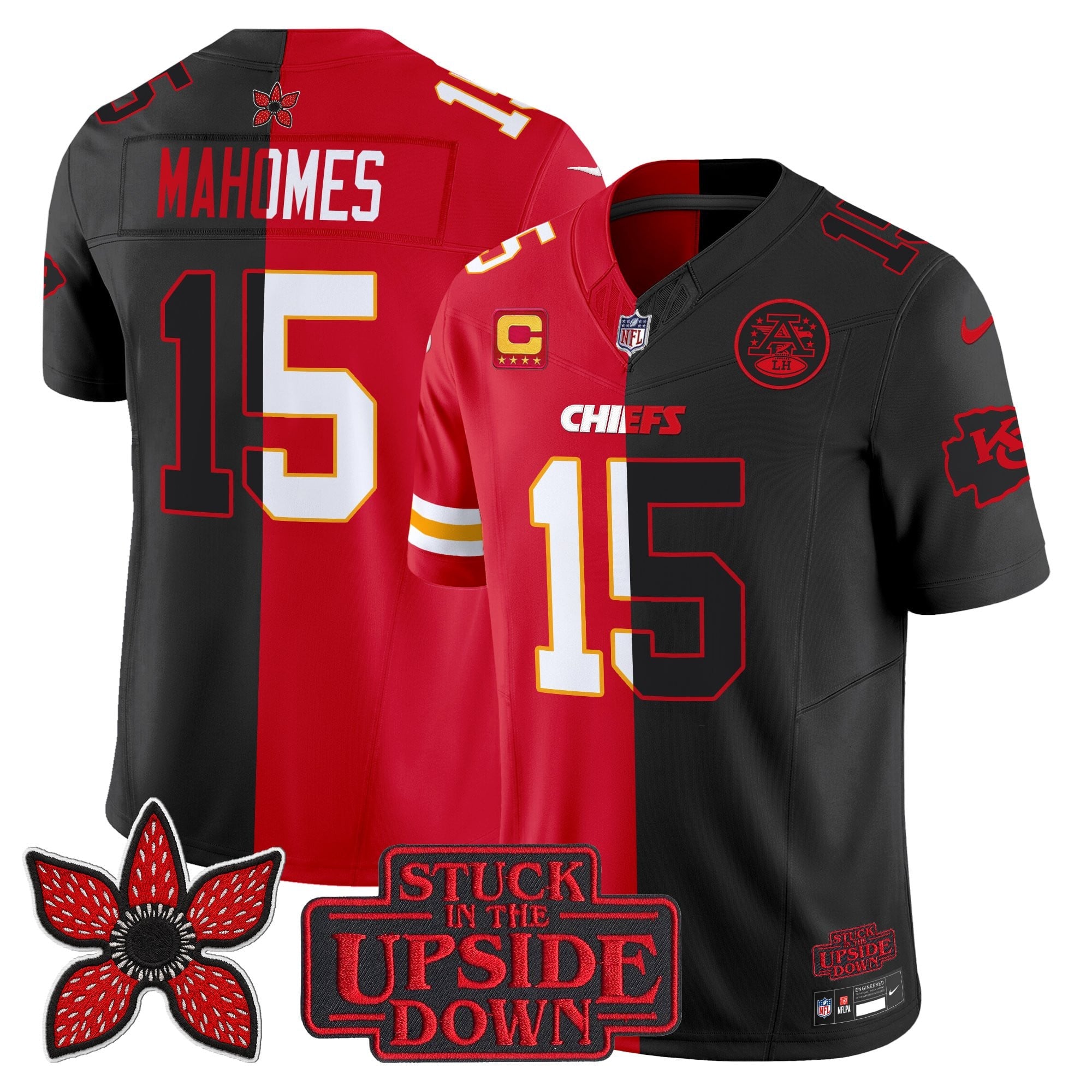 Men's Kansas City Chiefs 'Upside Down Edition' Vapor Limited Jersey - All Stitched