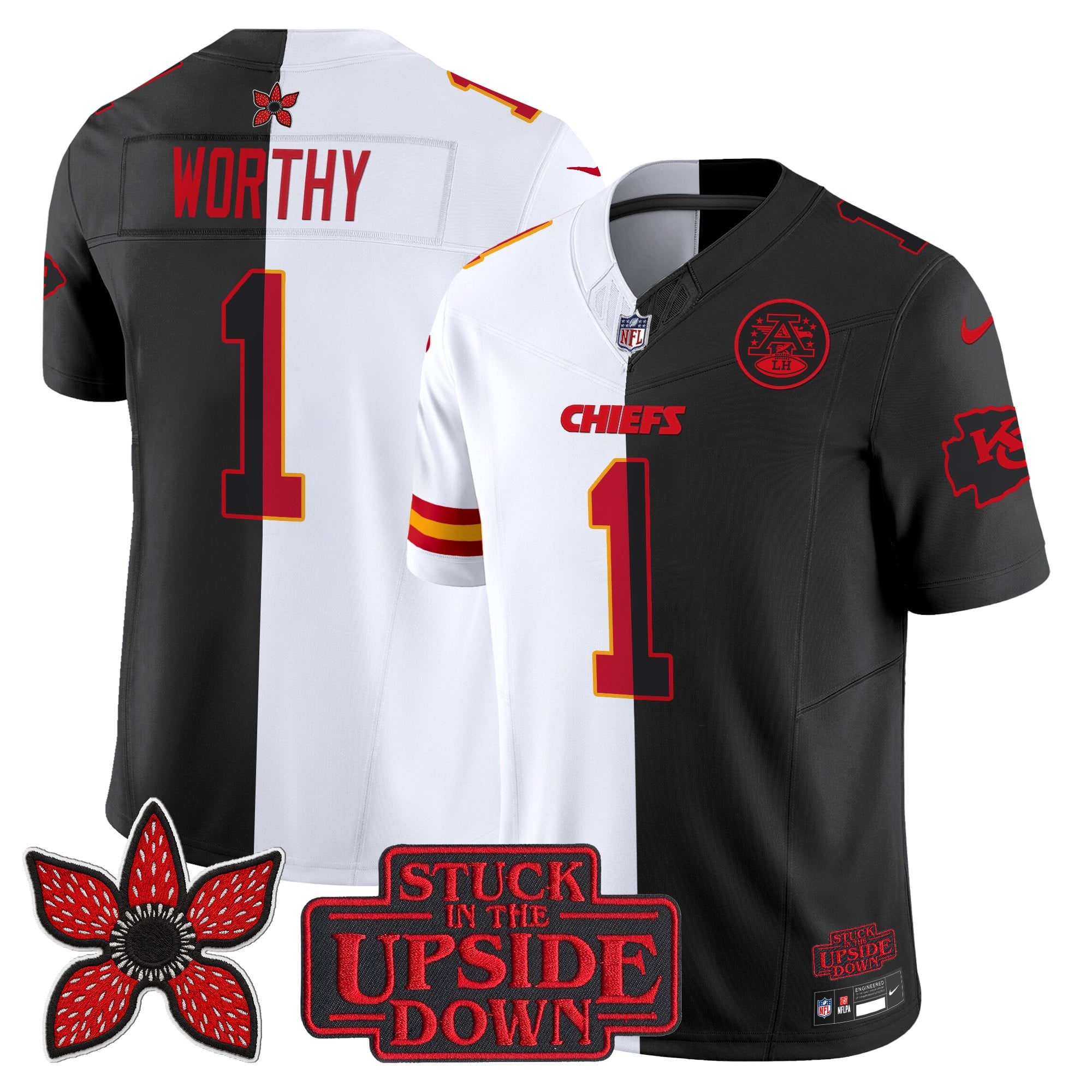 Men's Kansas City Chiefs 'Upside Down Edition' Vapor Limited Jersey - All Stitched