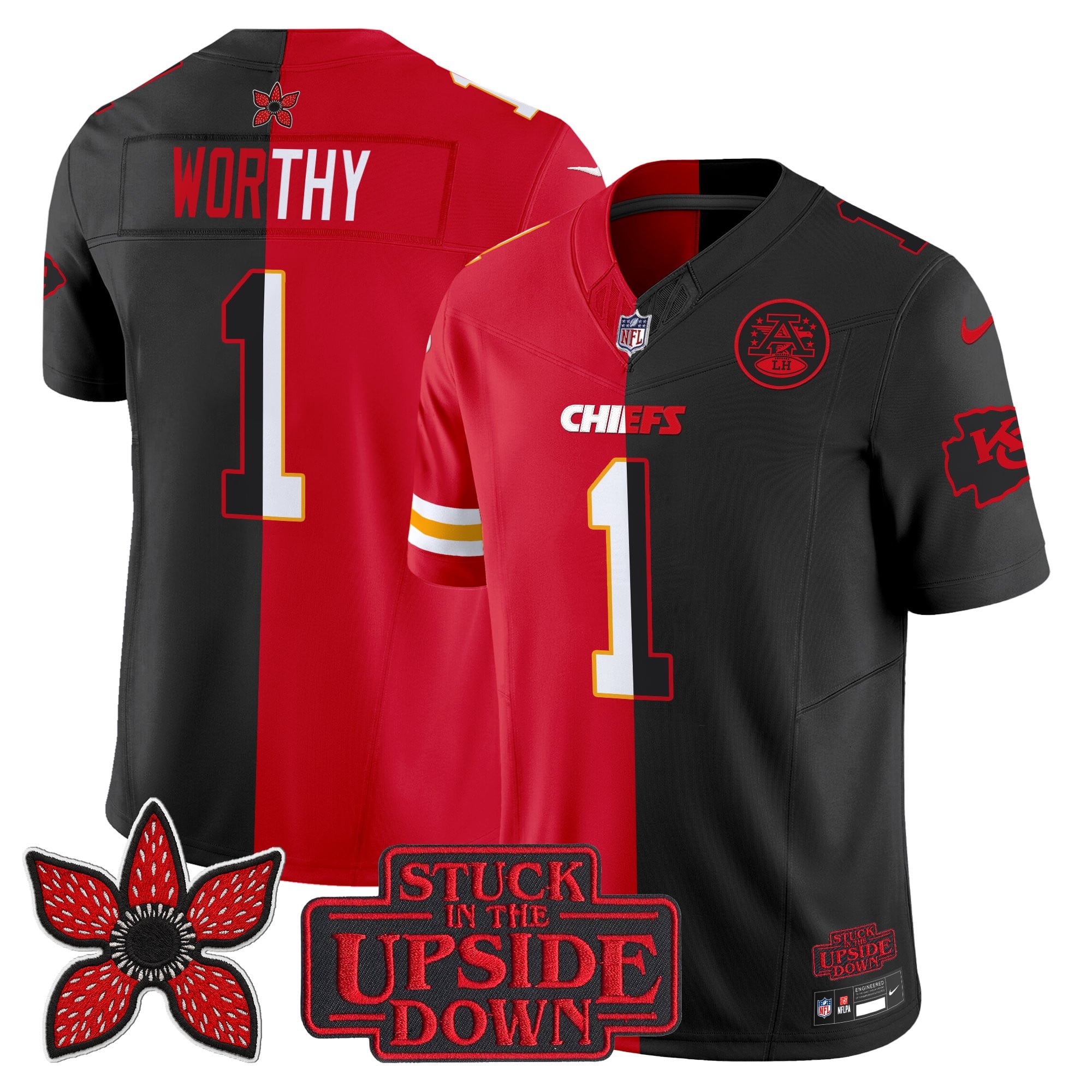 Men's Kansas City Chiefs 'Upside Down Edition' Vapor Limited Jersey - All Stitched