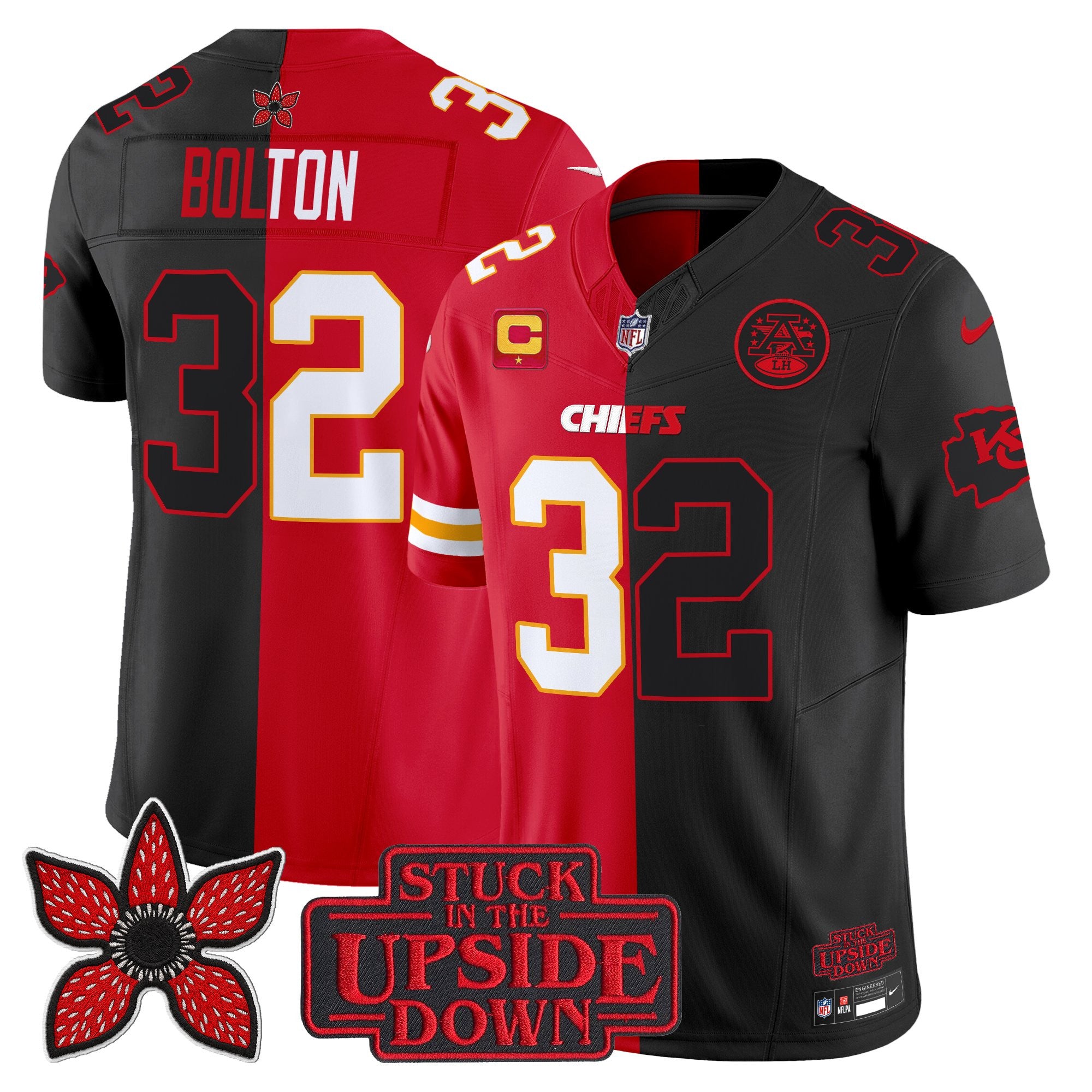 Men's Kansas City Chiefs 'Upside Down Edition' Vapor Limited Jersey - All Stitched