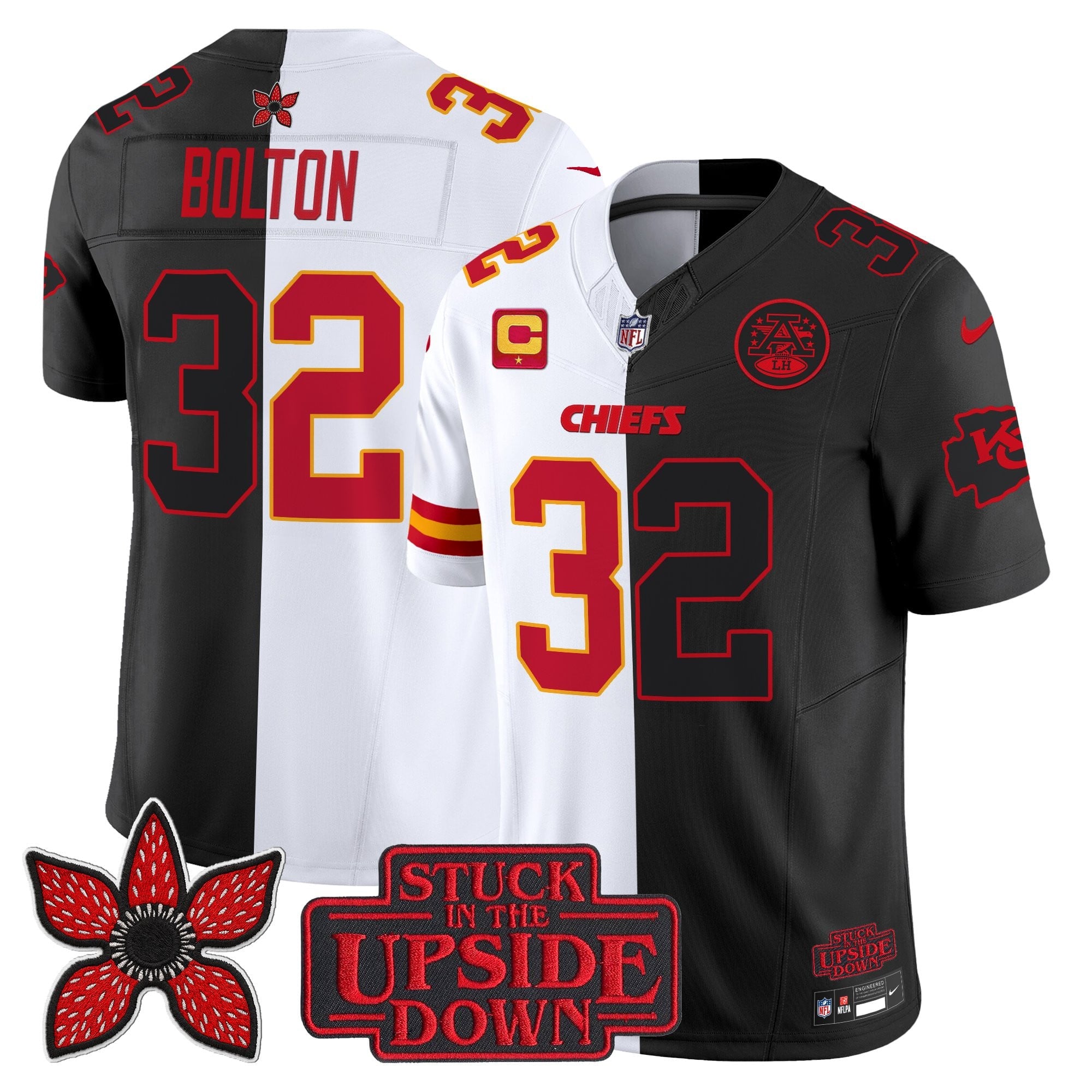 Men's Kansas City Chiefs 'Upside Down Edition' Vapor Limited Jersey - All Stitched