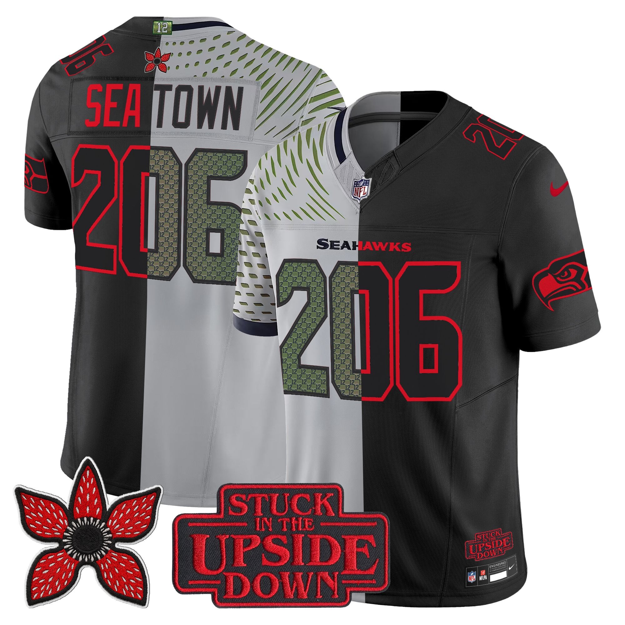 Men's Seattle Seahawks 'Upside Down Edition' Vapor Limited Jersey - All Stitched
