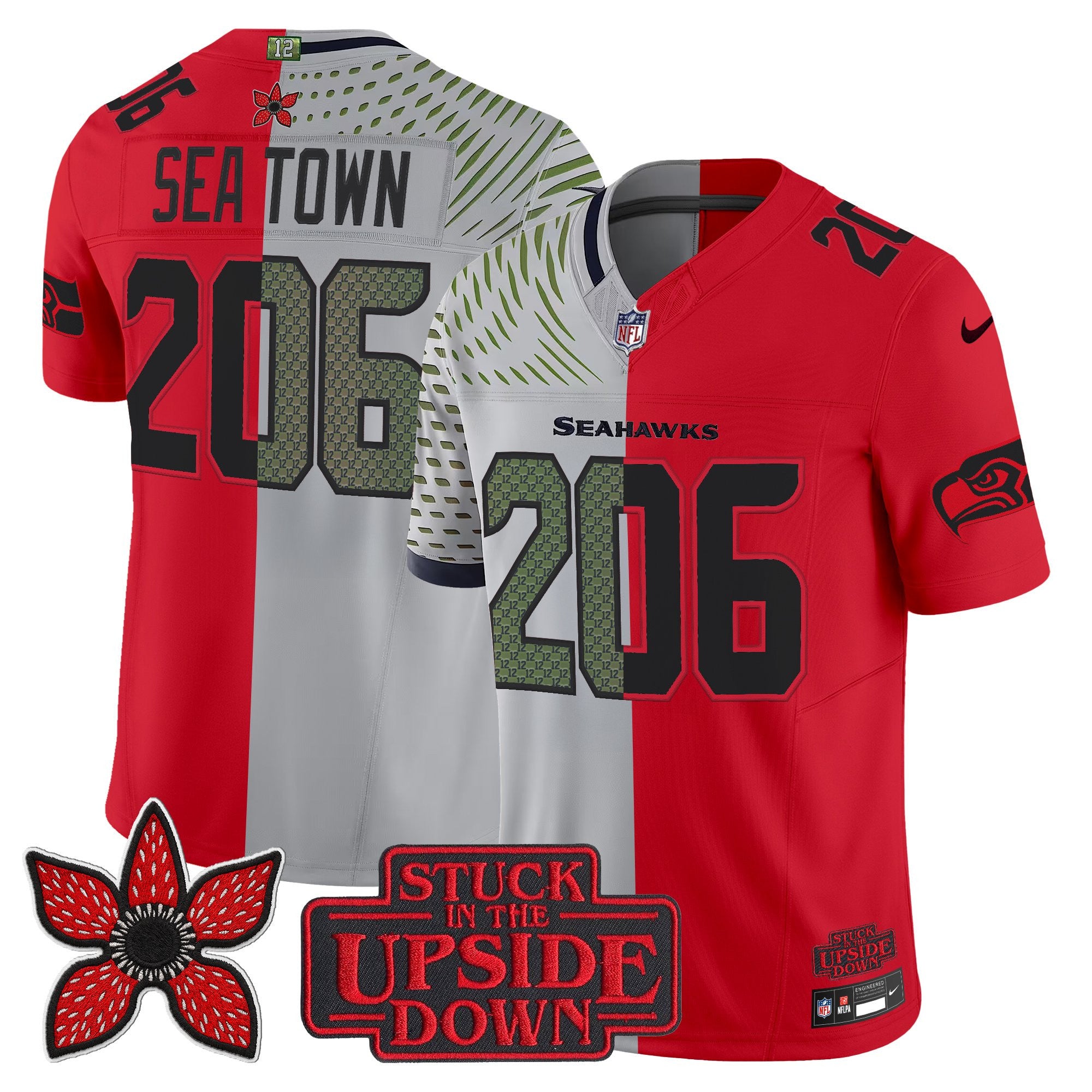 Men's Seattle Seahawks 'Upside Down Edition' Vapor Limited Jersey - All Stitched