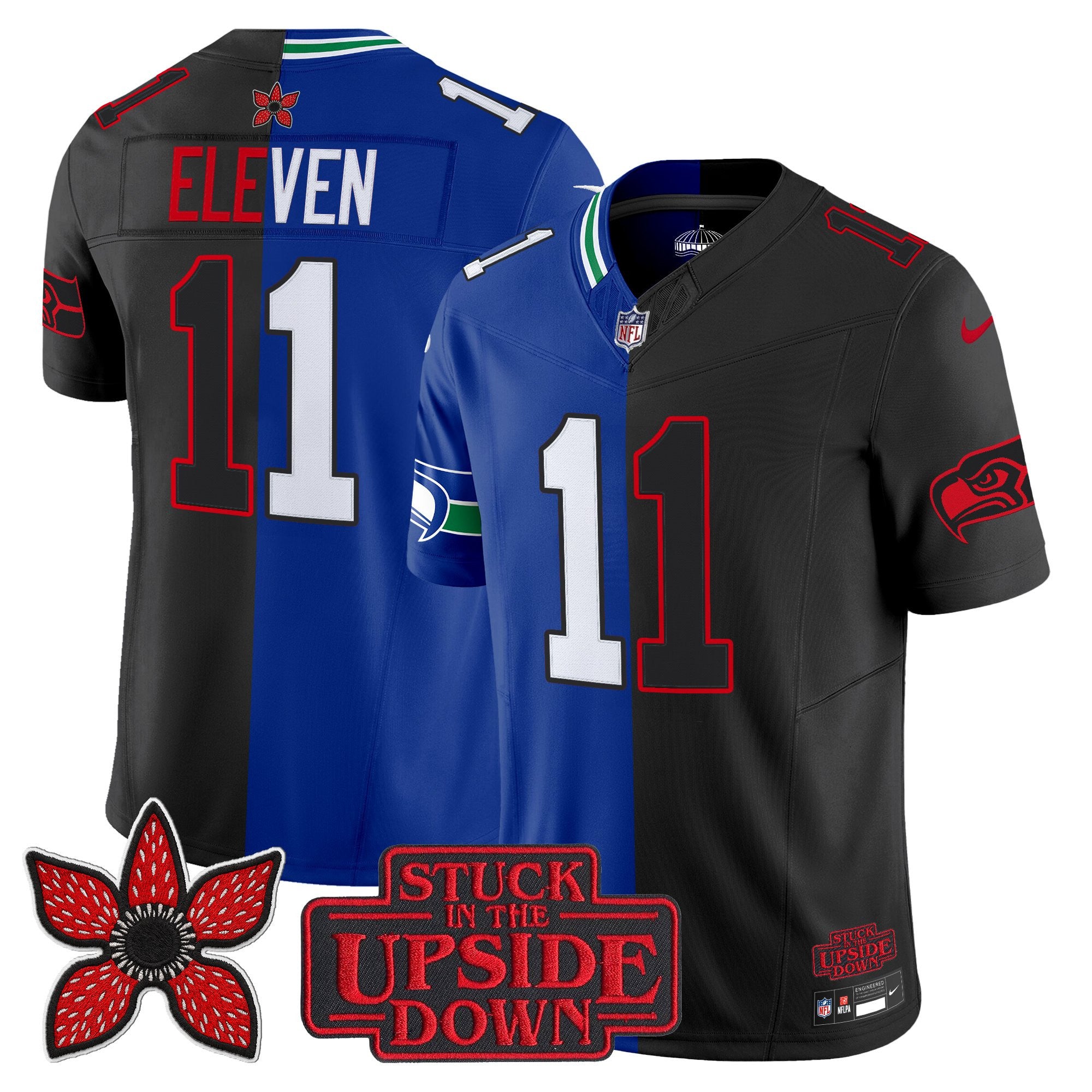 Men's Seattle Seahawks 'Upside Down Edition' Vapor Limited Jersey - All Stitched
