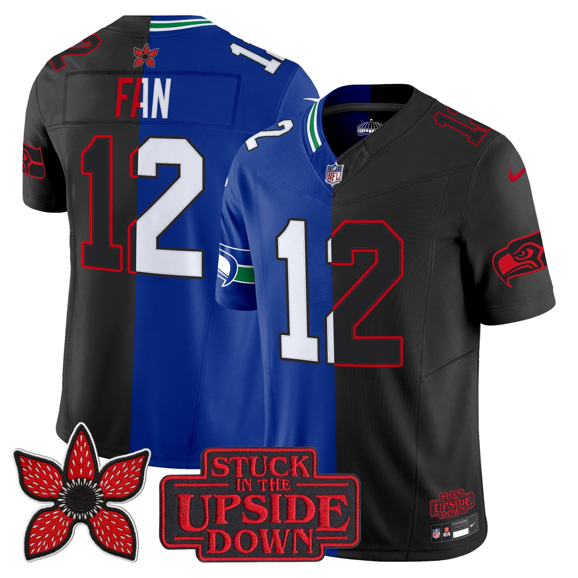 Men's Seattle Seahawks 'Upside Down Edition' Vapor Limited Jersey - All Stitched