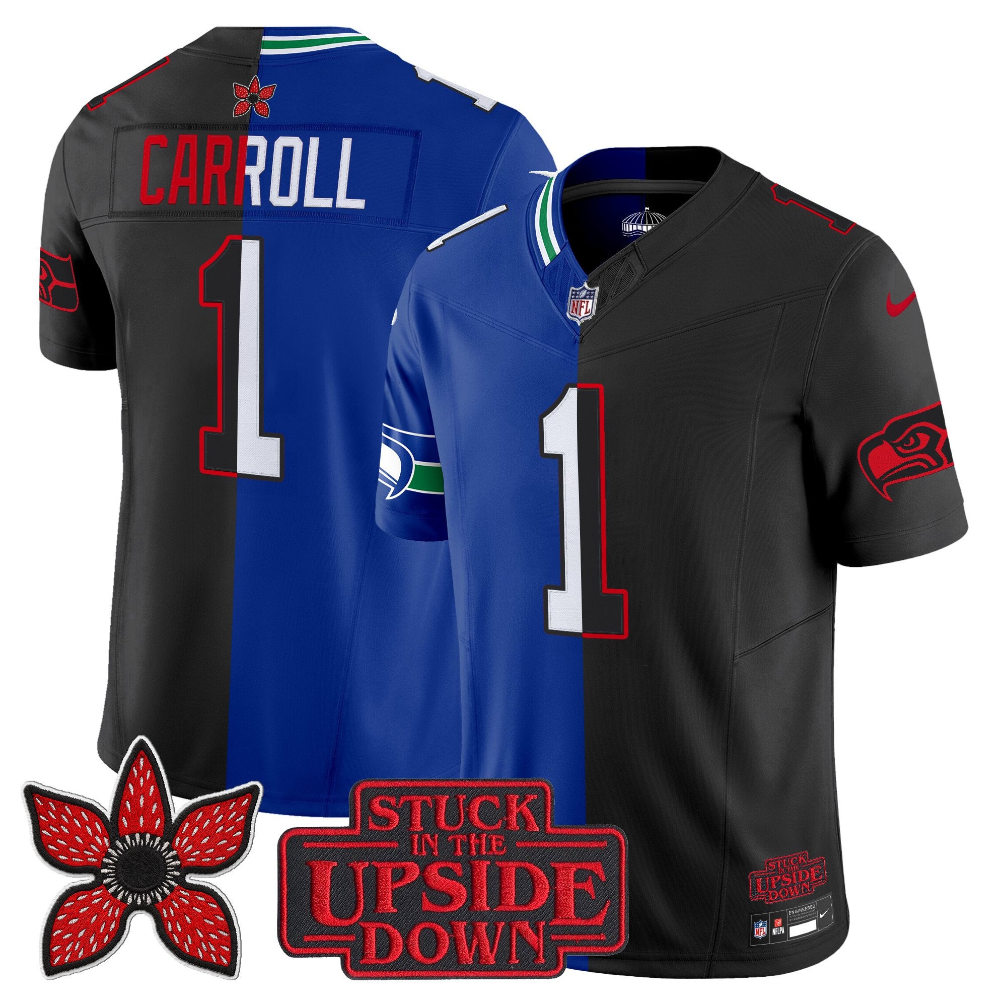 Men's Seattle Seahawks 'Upside Down Edition' Vapor Limited Jersey - All Stitched