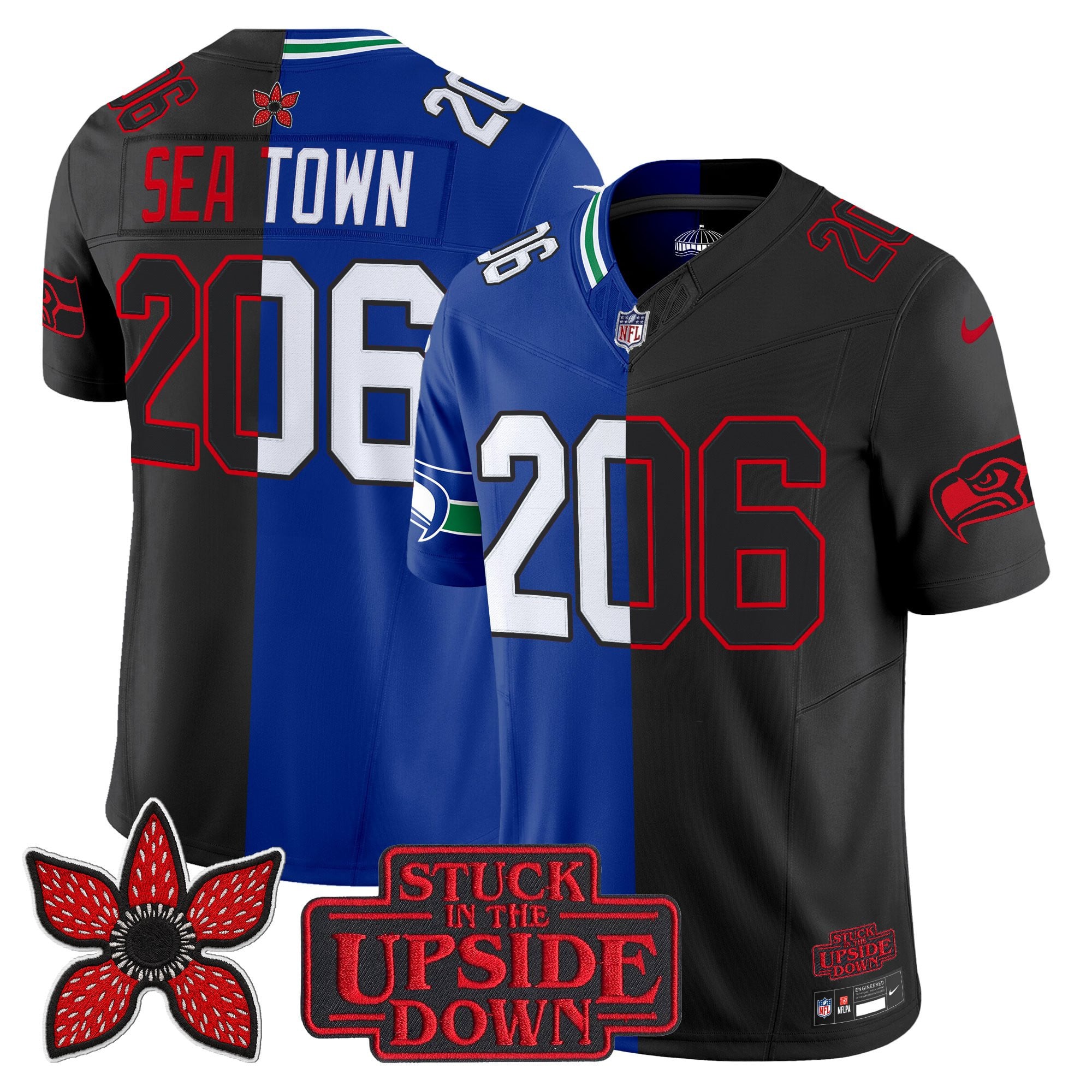 Men's Seattle Seahawks 'Upside Down Edition' Vapor Limited Jersey - All Stitched