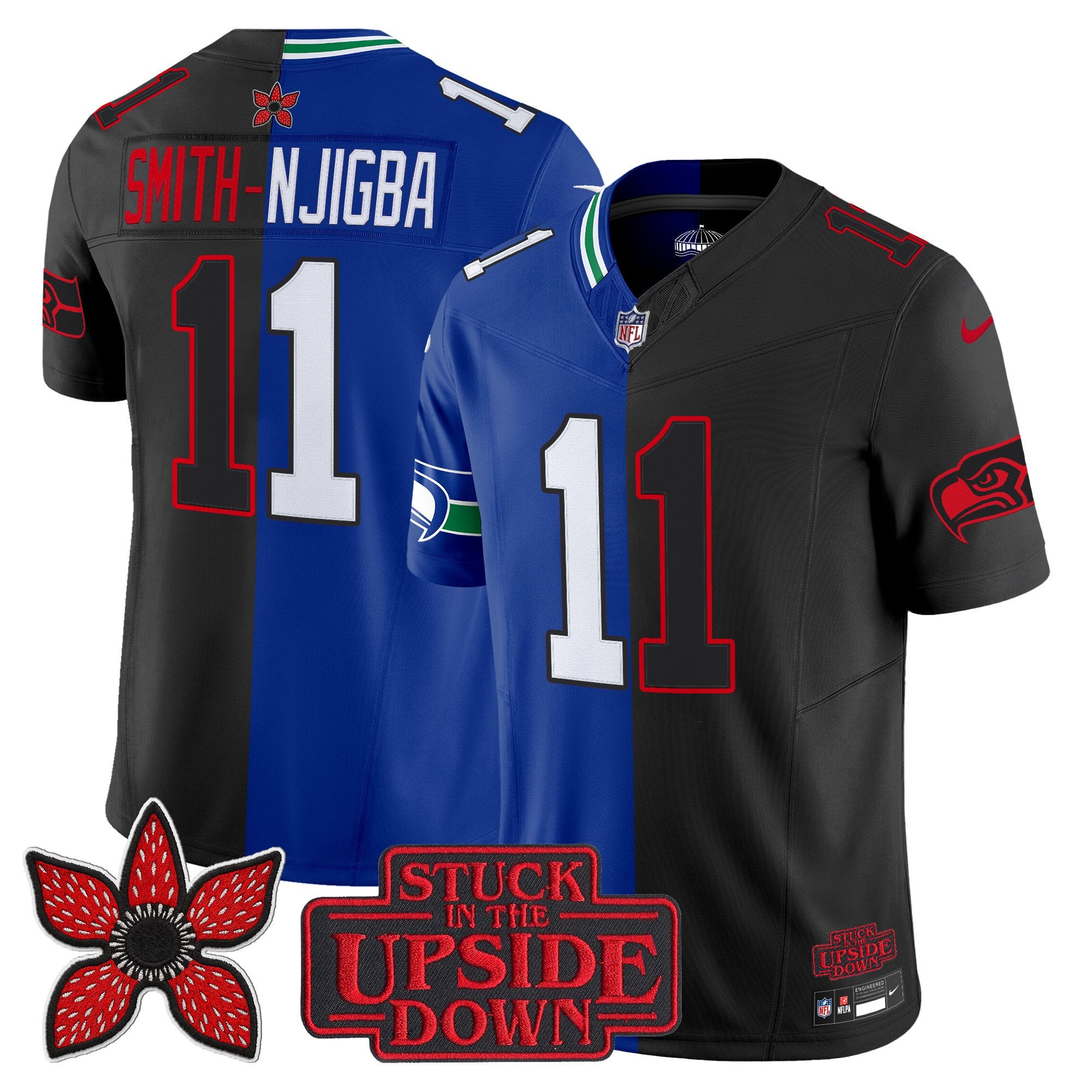 Men's Seattle Seahawks 'Upside Down Edition' Vapor Limited Jersey - All Stitched