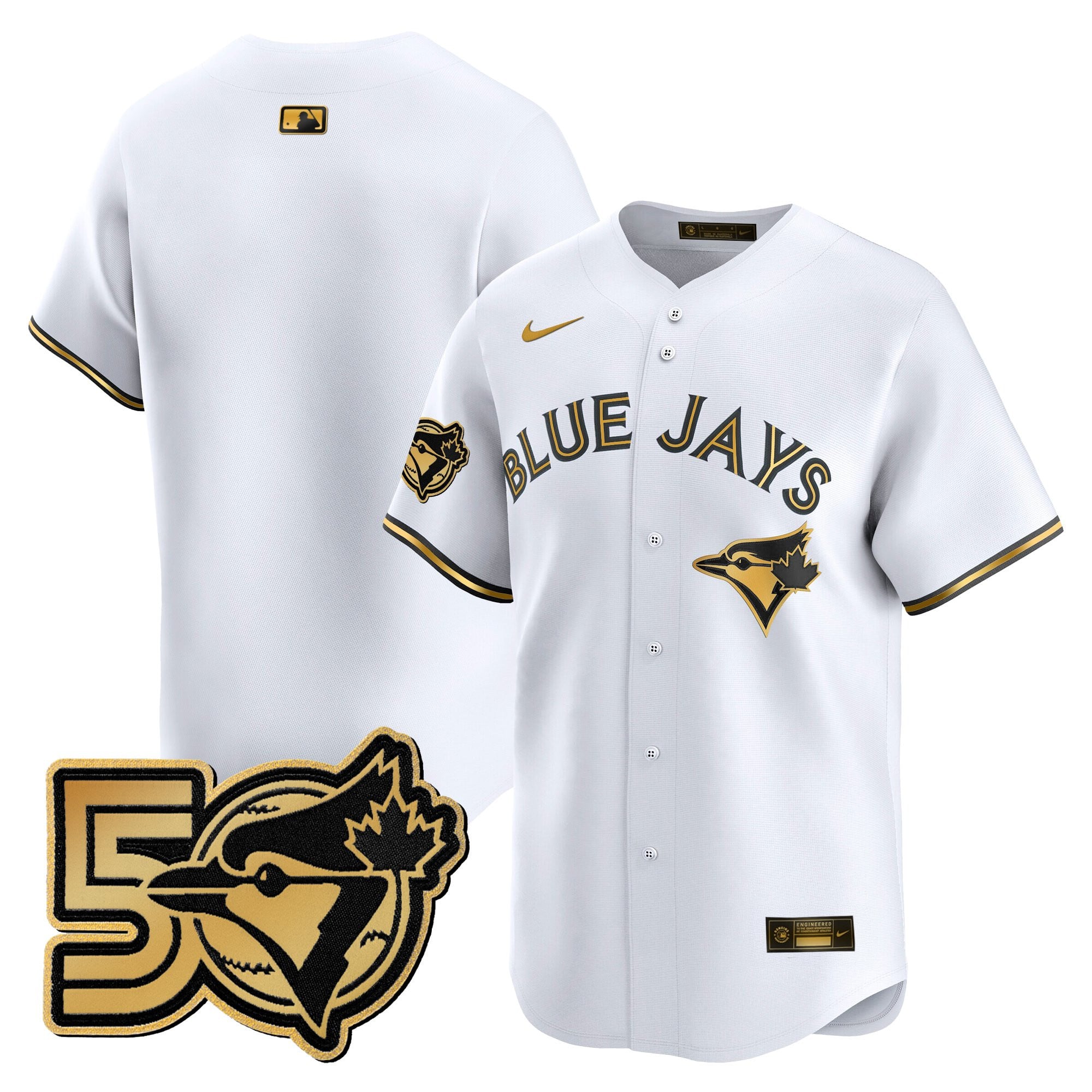 Men's Toronto Blue Jays 50 Seasons Patch Vapor Premier Limited Jersey - All Stitched
