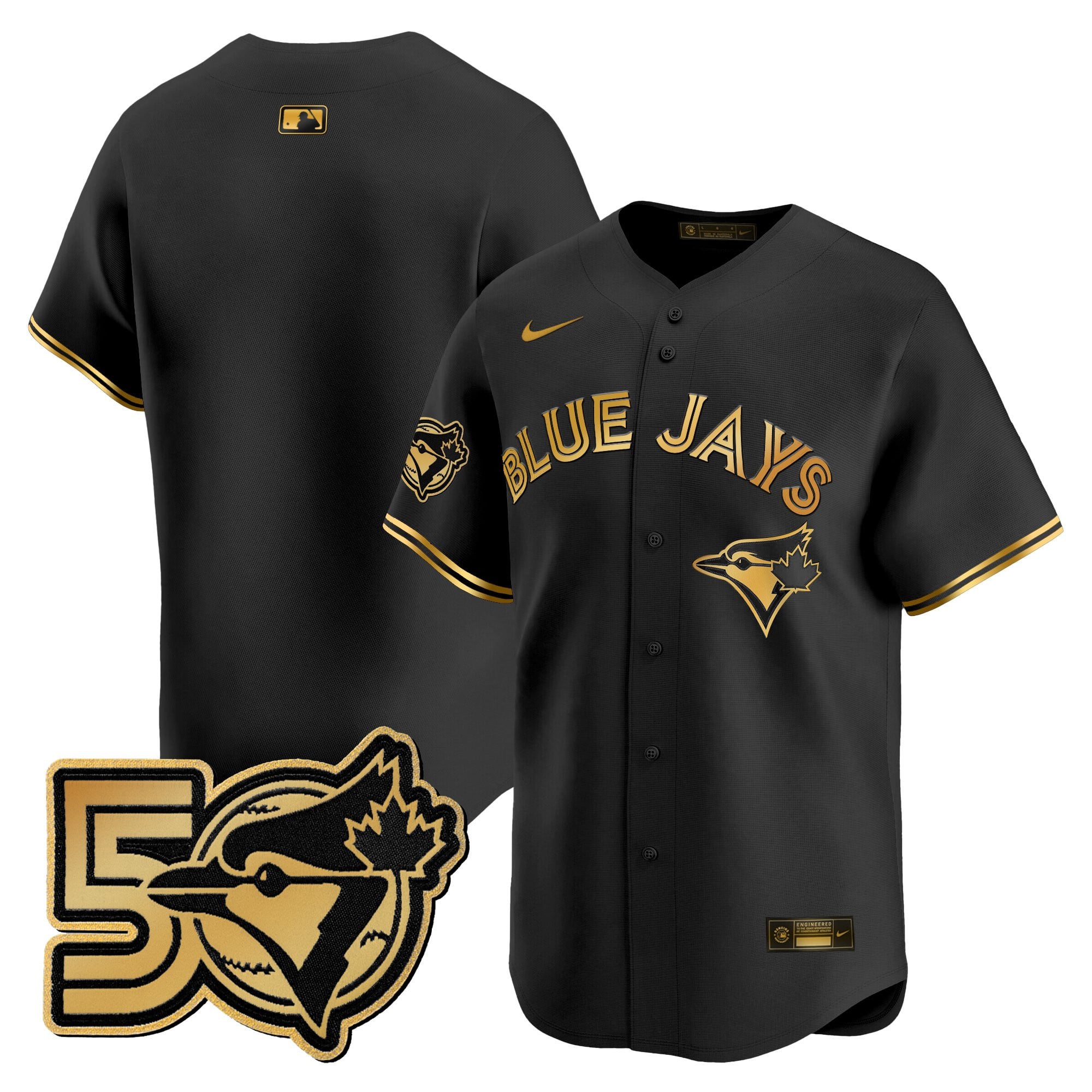Men's Toronto Blue Jays 50 Seasons Patch Vapor Premier Limited Jersey - All Stitched