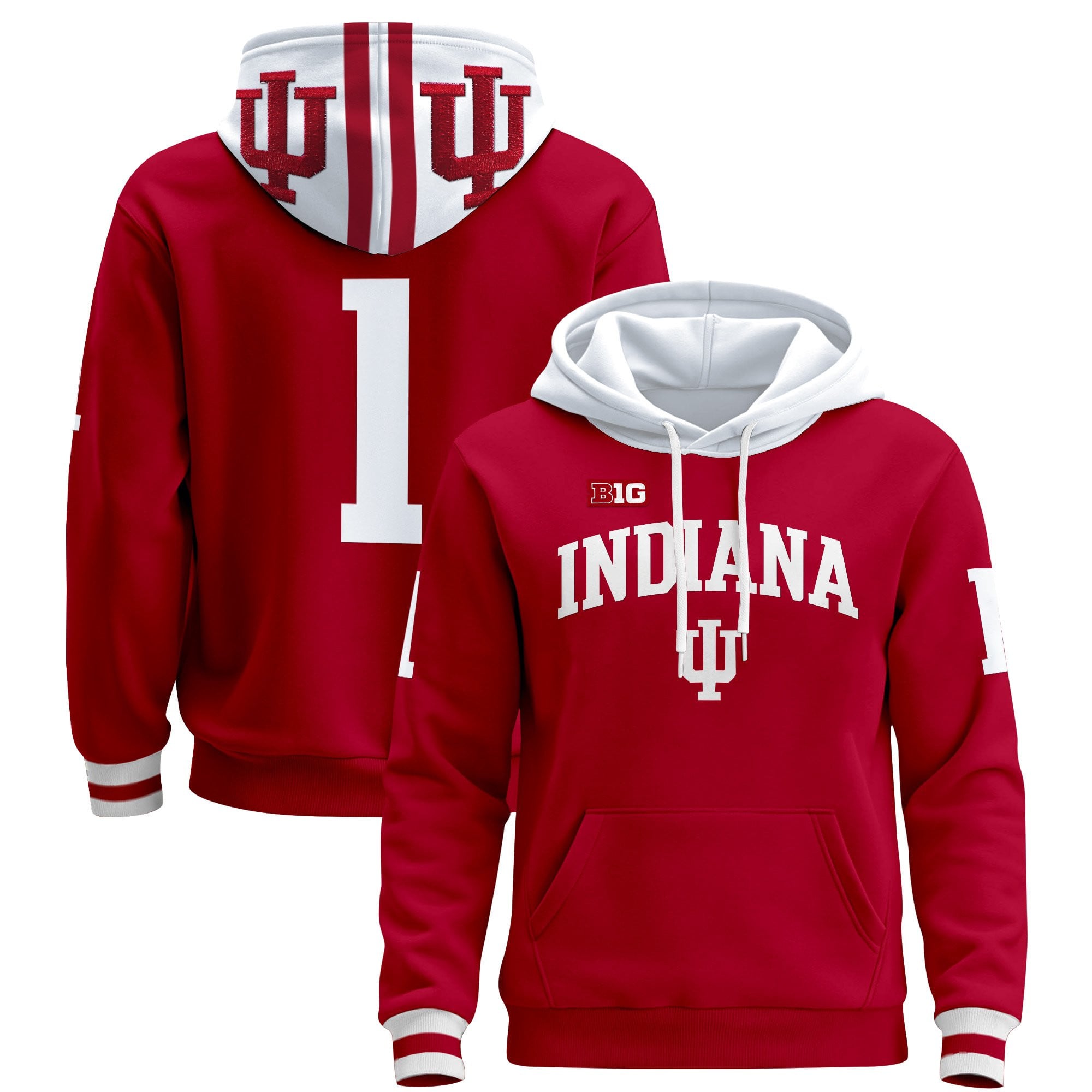 Men's Indiana Hoosiers 2025 National Champions & 2026 CFP Final Patch Premium Pullover Hoodie V2 - All Stitched