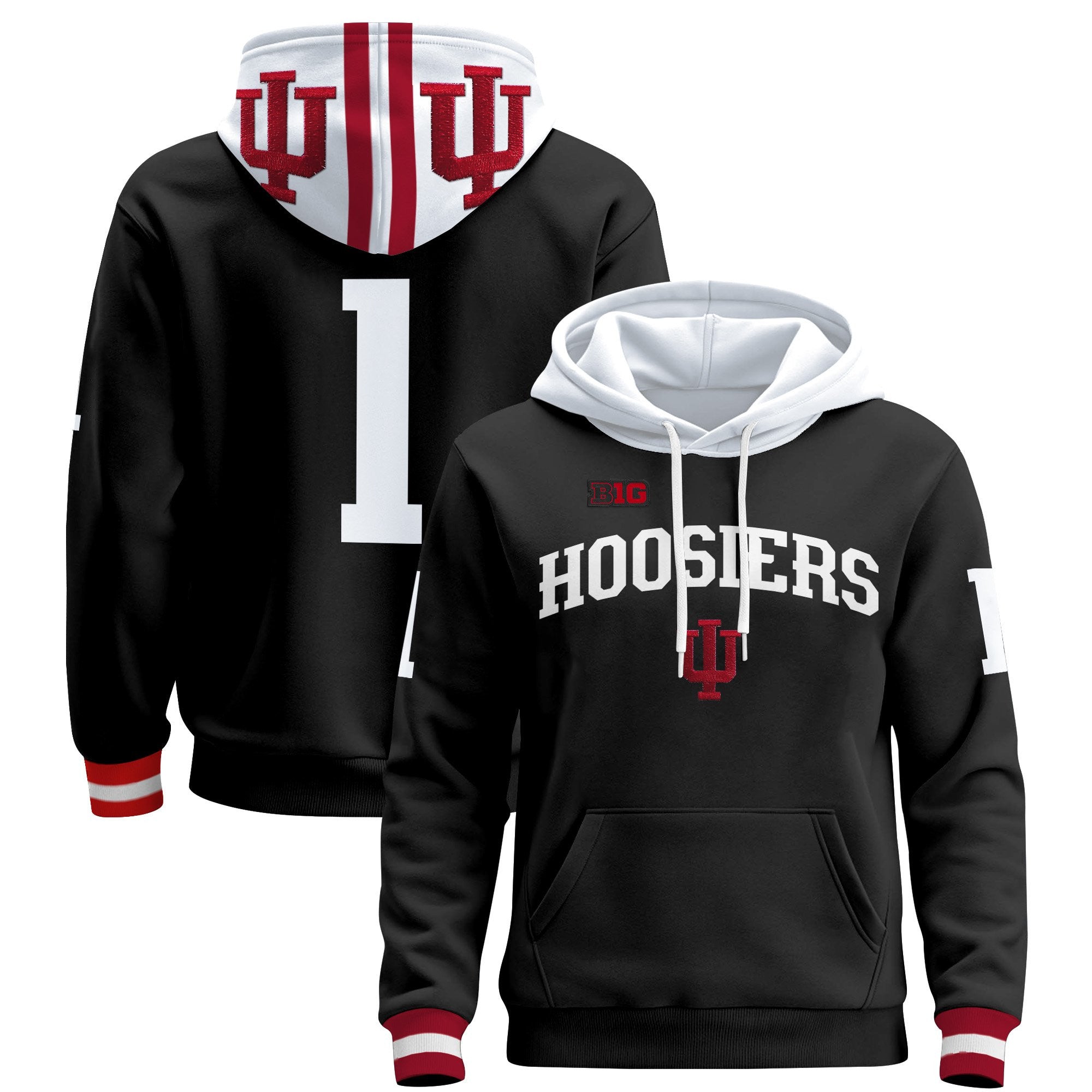 Men's Indiana Hoosiers 2025 National Champions & 2026 CFP Final Patch Premium Pullover Hoodie V2 - All Stitched