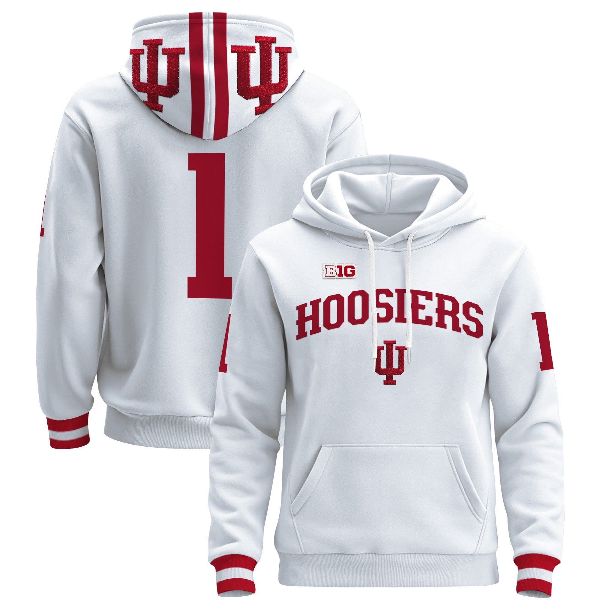Men's Indiana Hoosiers 2025 National Champions & 2026 CFP Final Patch Premium Pullover Hoodie V2 - All Stitched