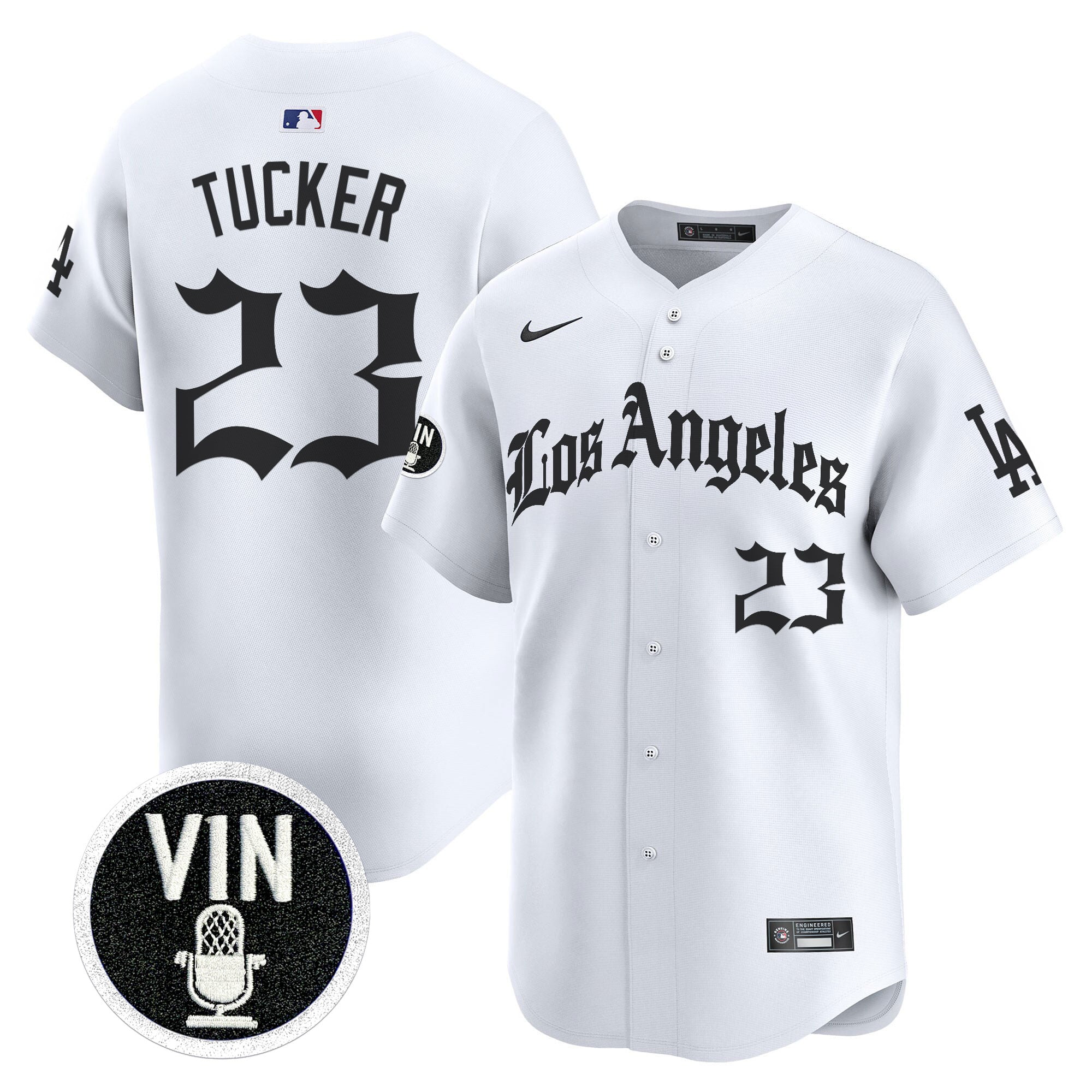 #23 Kyle Tucker Los Angeles Dodgers "LA Gothic Style" Vapor Premier Limited Jersey - All Stitched