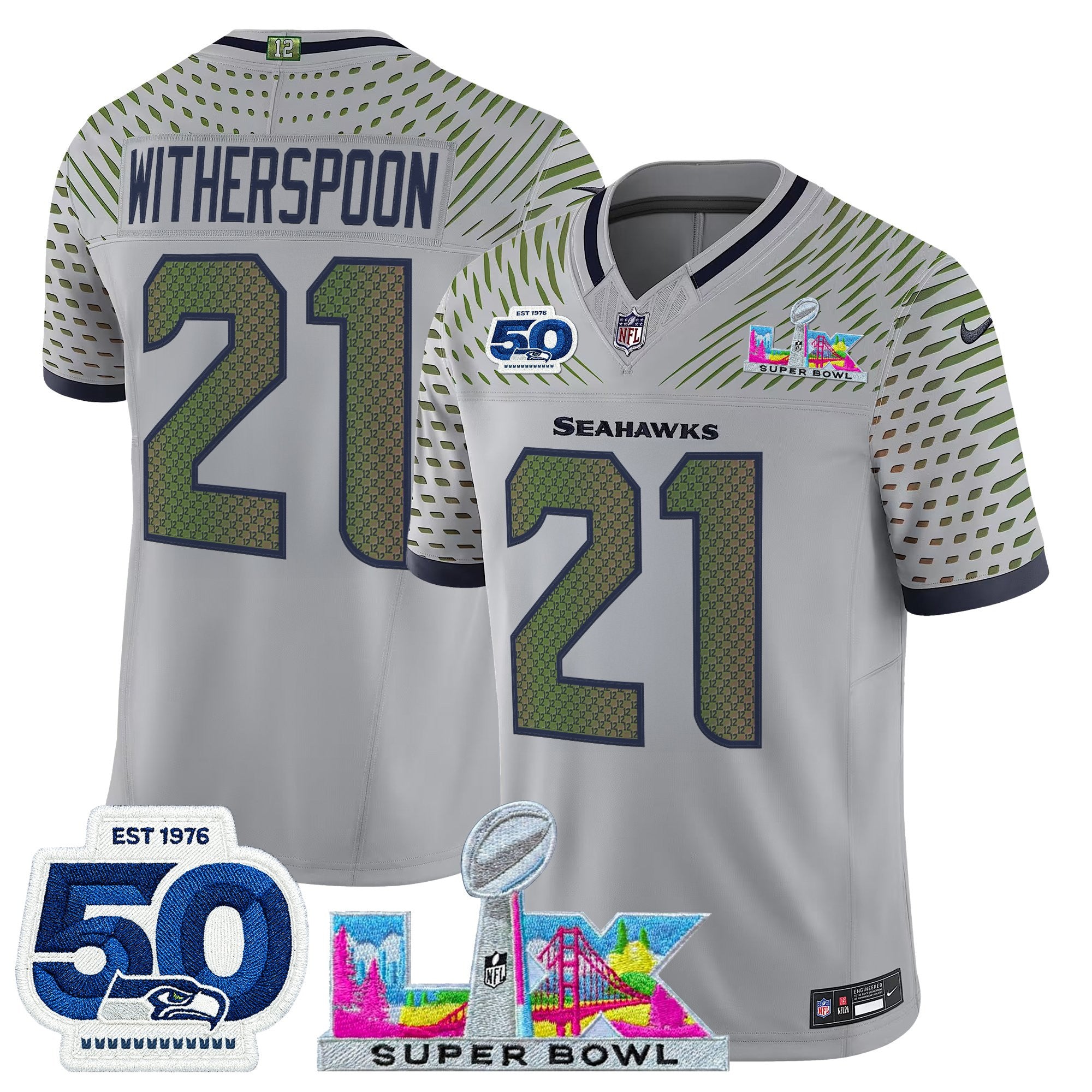 Men's Seattle Seahawks "Super Bowl LX & 50th Patch" Vapor Limited Jersey - All Stitched