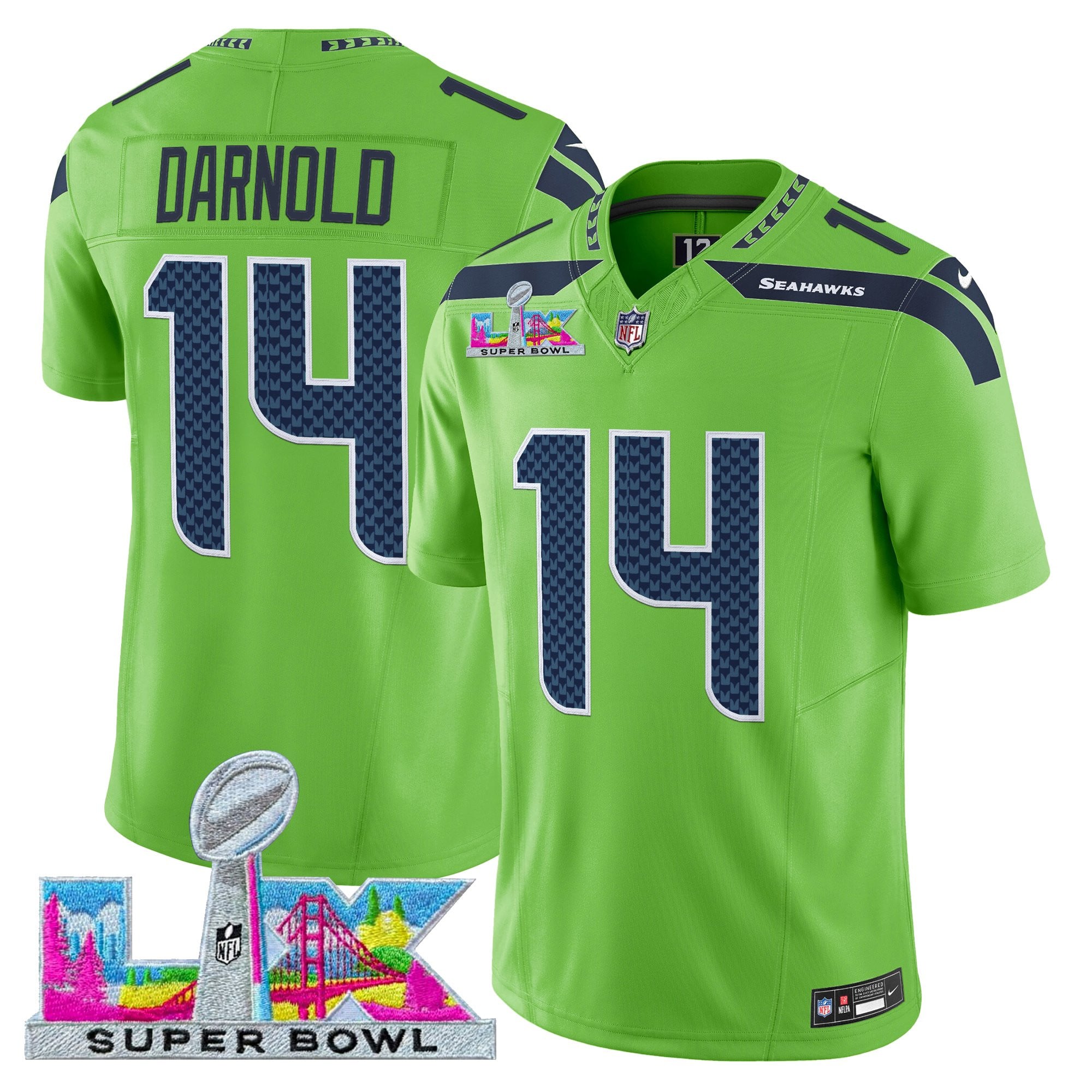 Men's Seattle Seahawks Super Bowl LX Vapor Limited Jersey - All Stitched